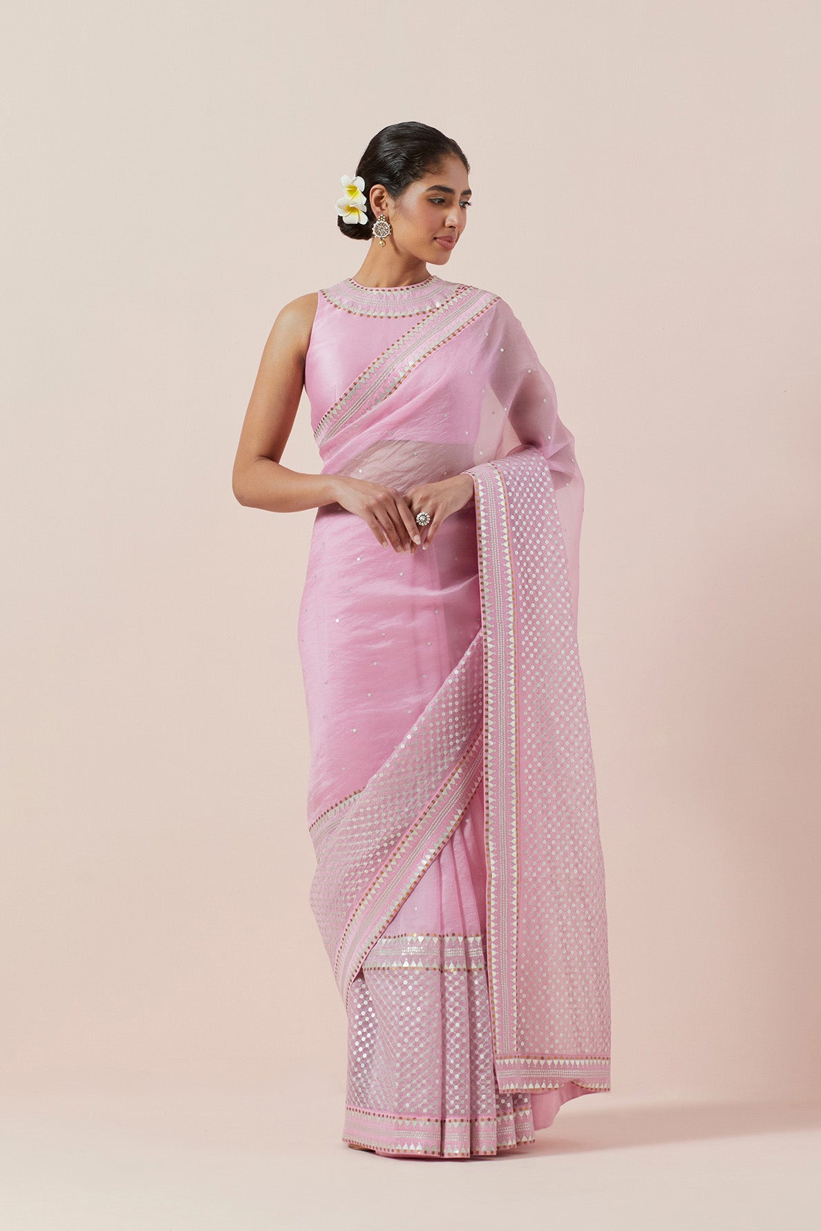 Jaal Border Saree Set