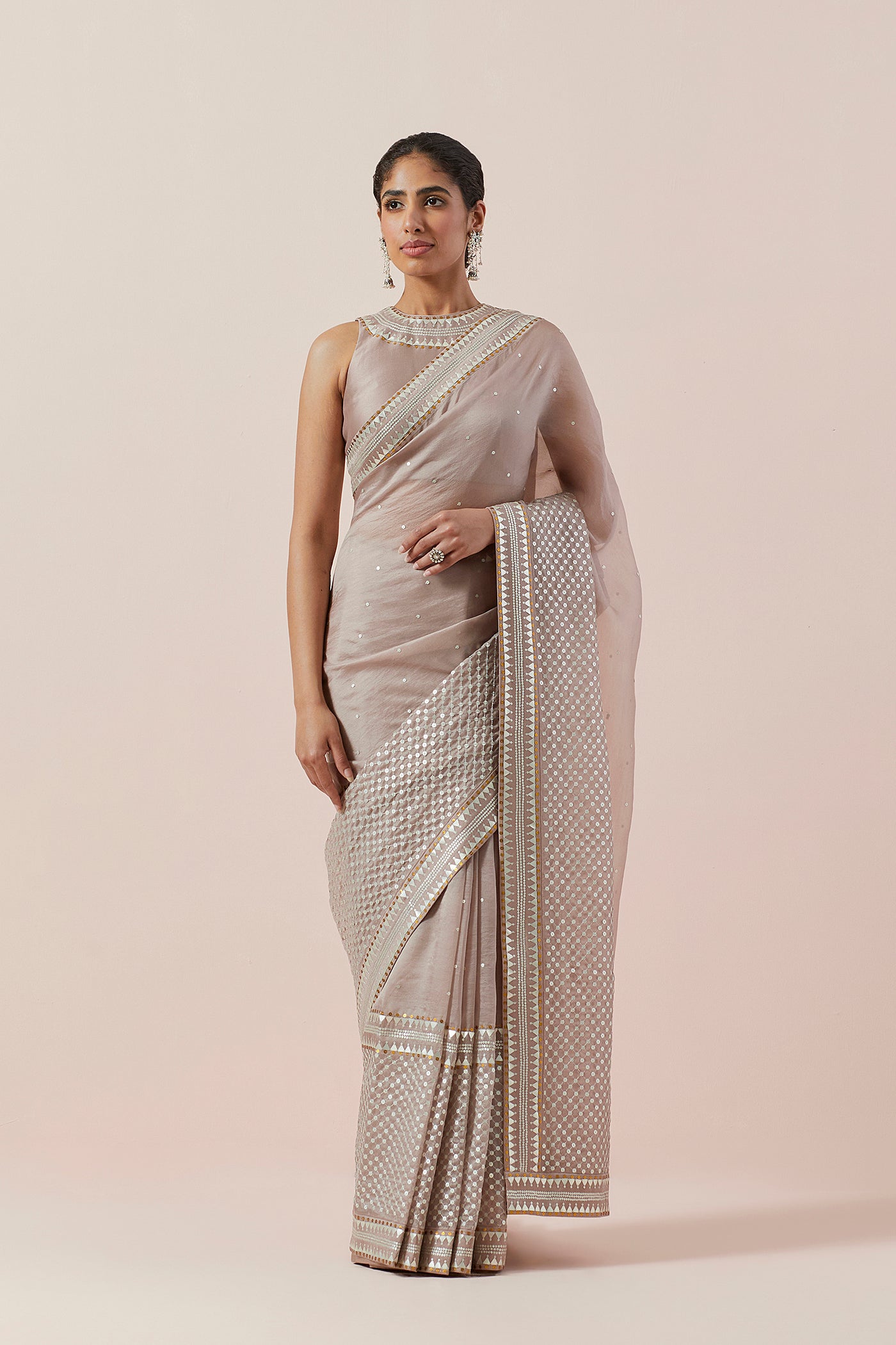 Jaal Border Saree Set