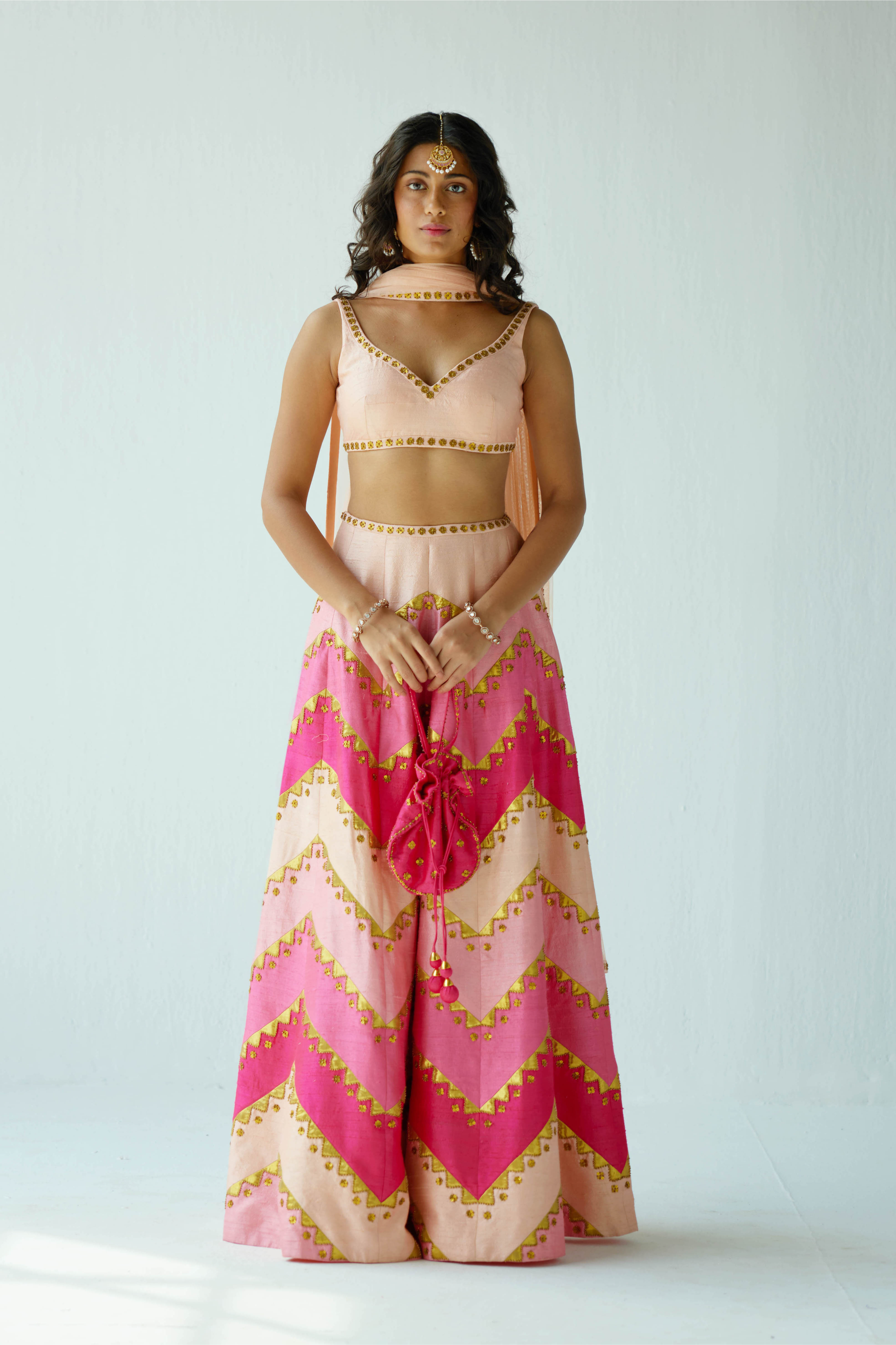 Multi-Coloured Chevron Palazzo Set