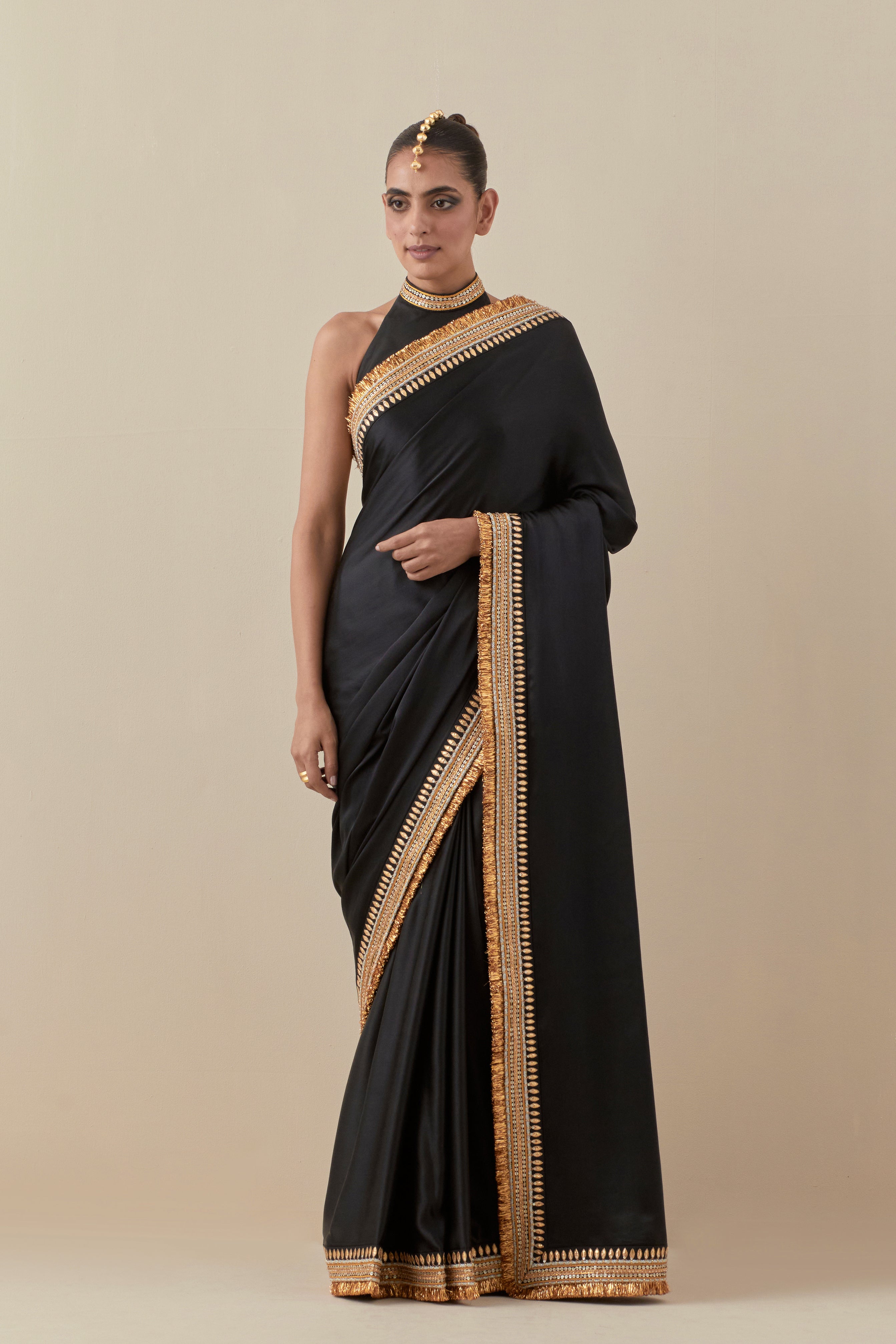 Gota And Jhaalar Border Saree