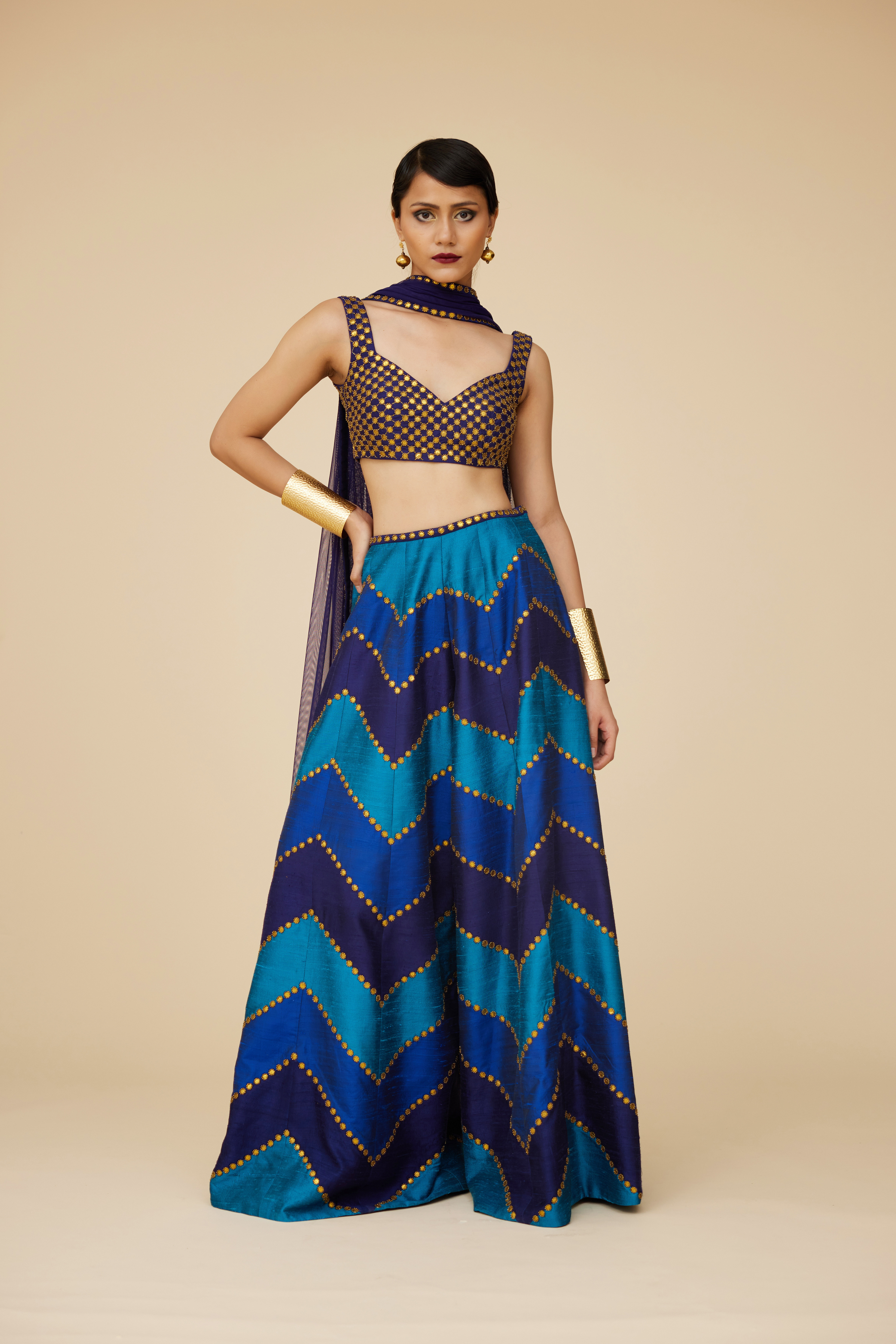 Multi-Coloured Chevron Palazzo Set