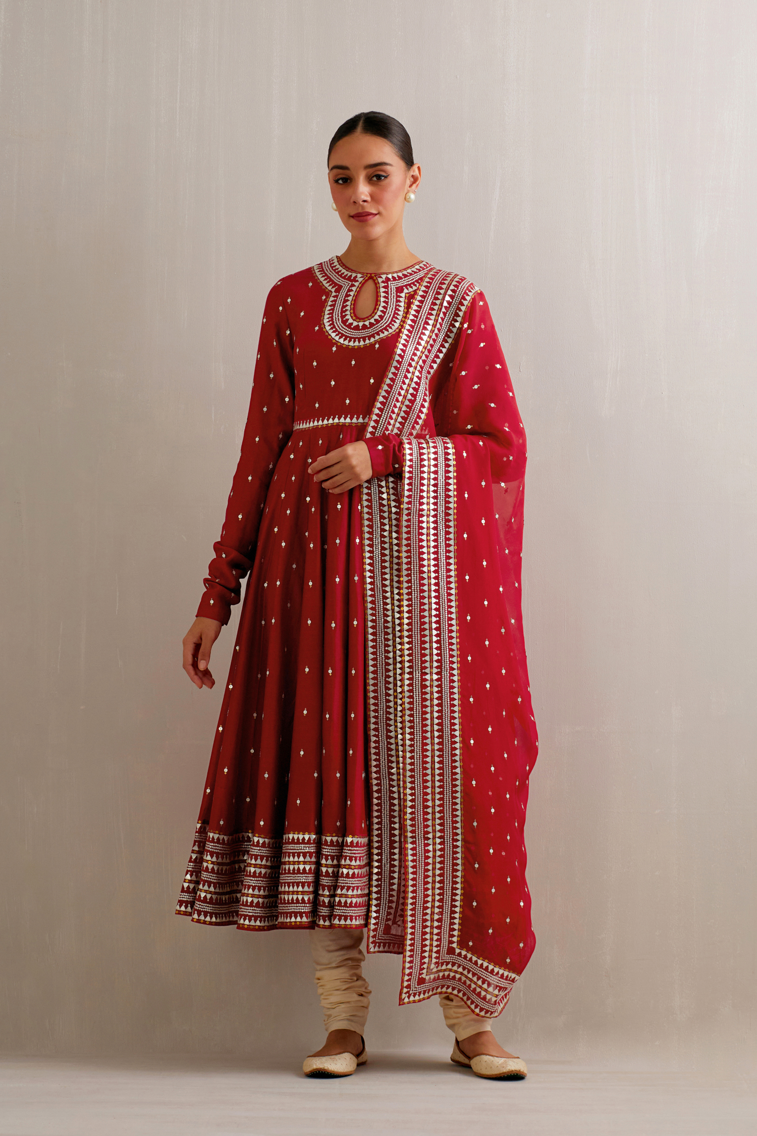 Keyhole Neckline Anarkali Set