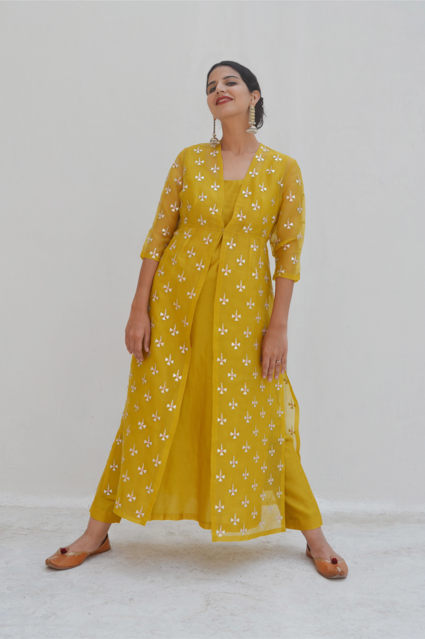 Tear-Drop Motif Jacket Set