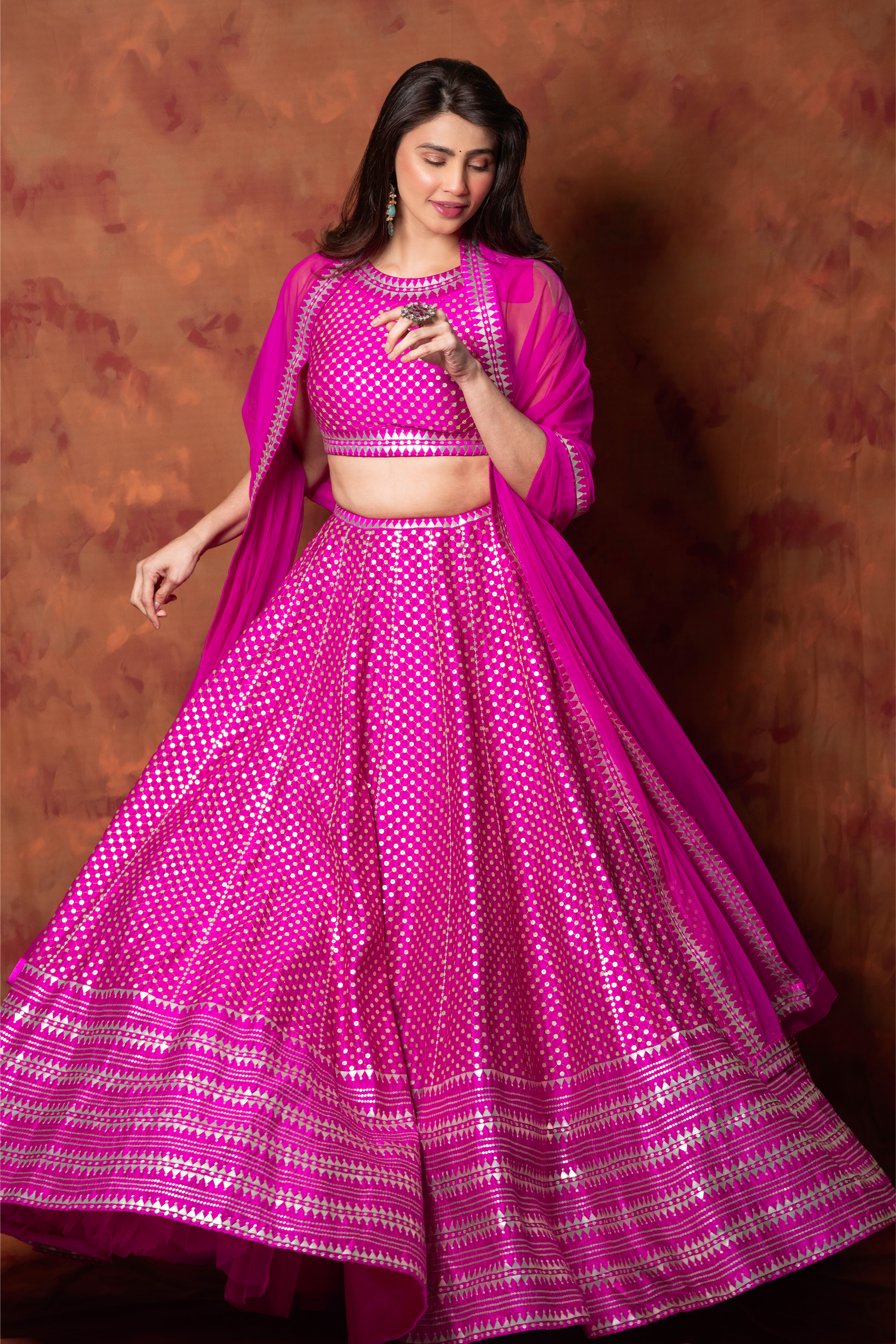 Overall Jaal Lehenga Set