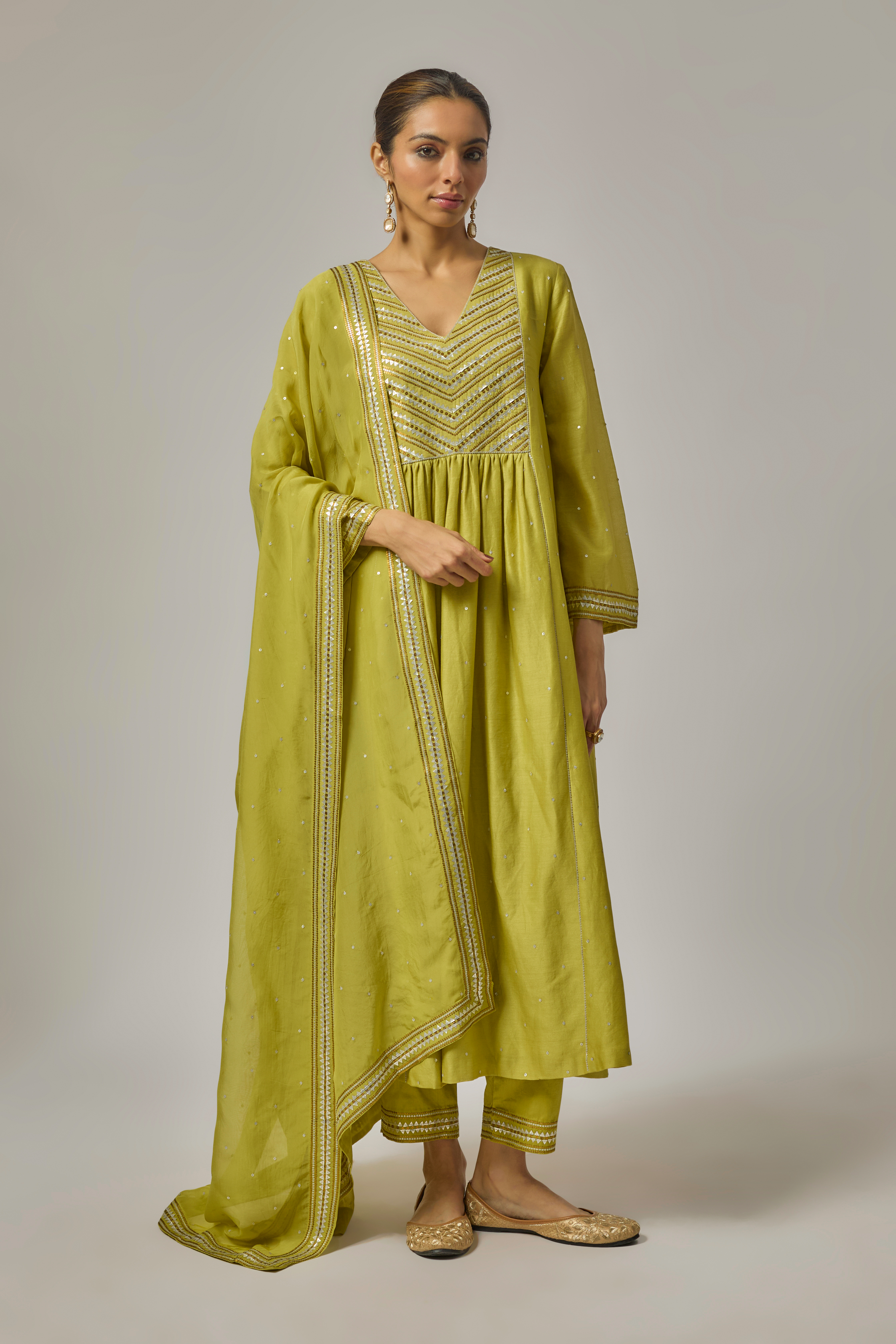 Mini Fence Yoke Kurta Set