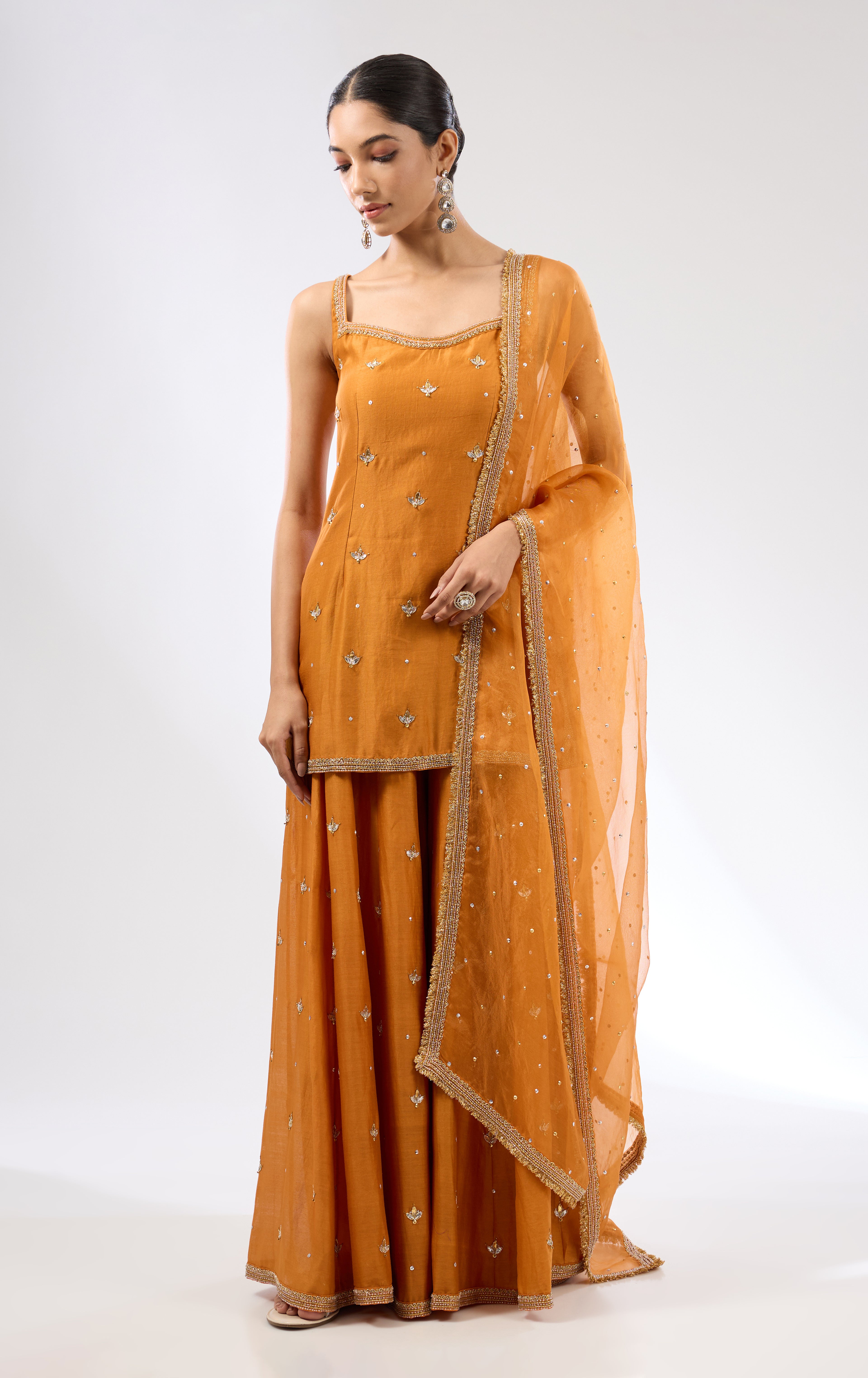 Gota-Patti Motif Sharara Set