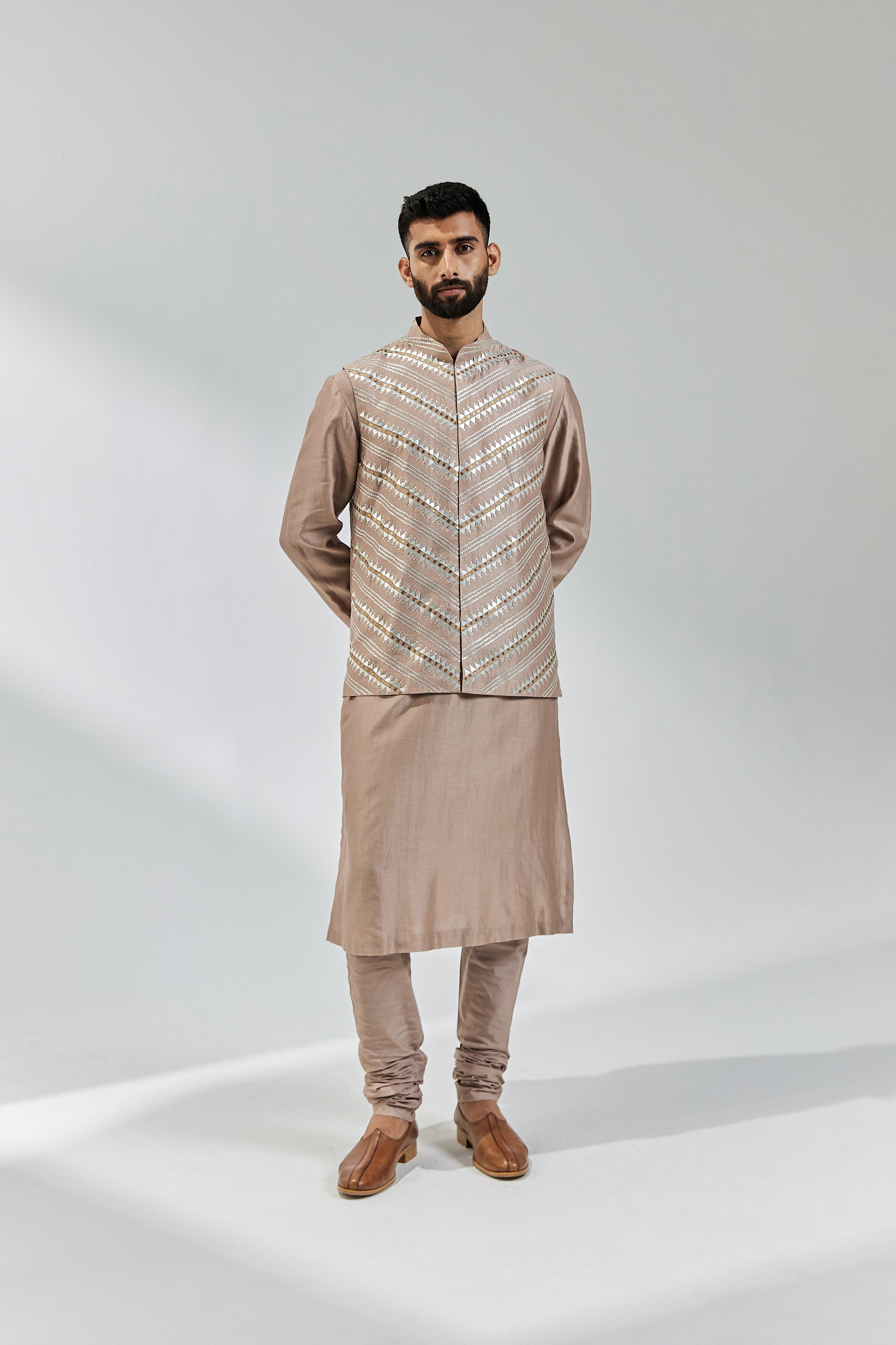 All Over Fence Motif Waistcoat Set