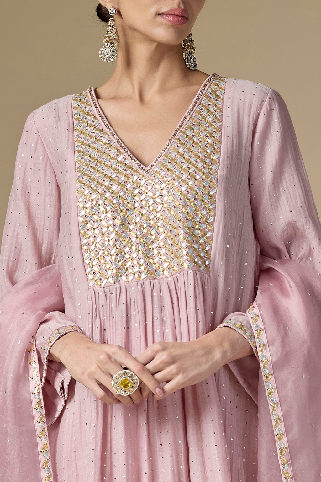 Gota-Patti Jaal Yoke Kurta Set