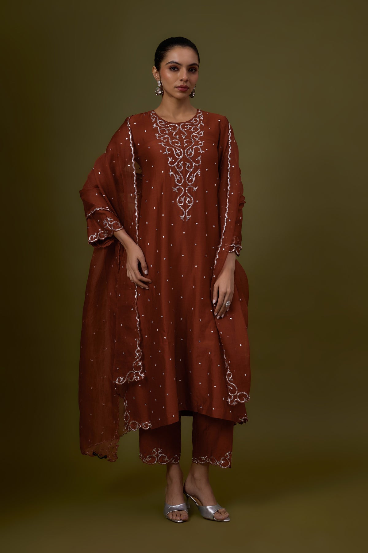 Baroque Yoke Kurta Set