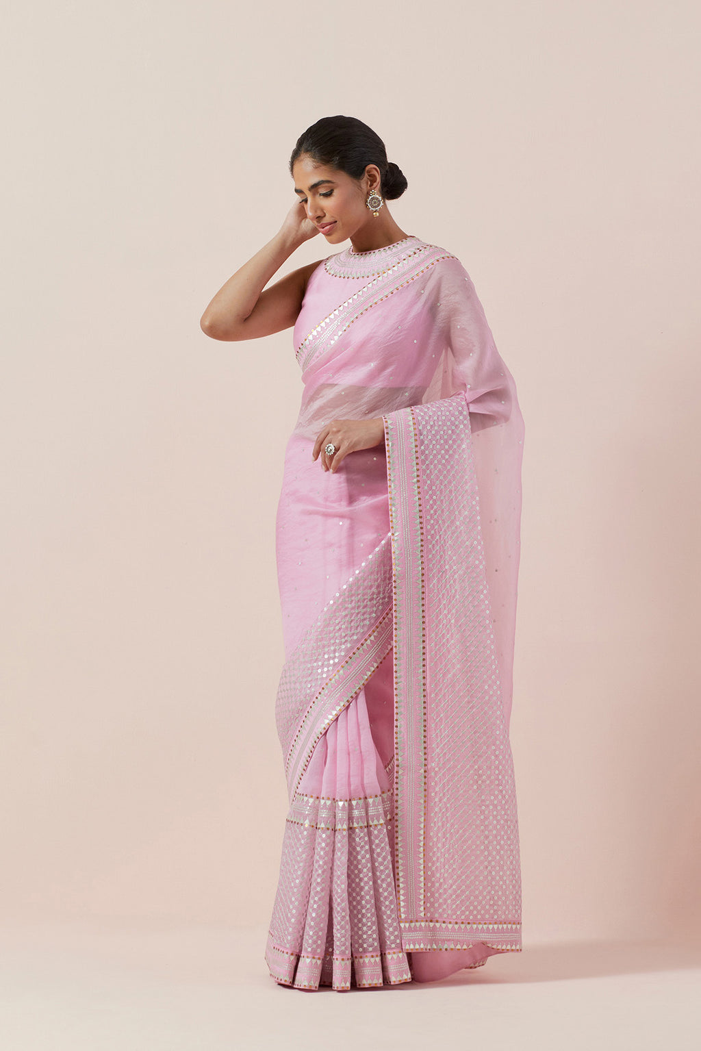Jaal Border Saree Set