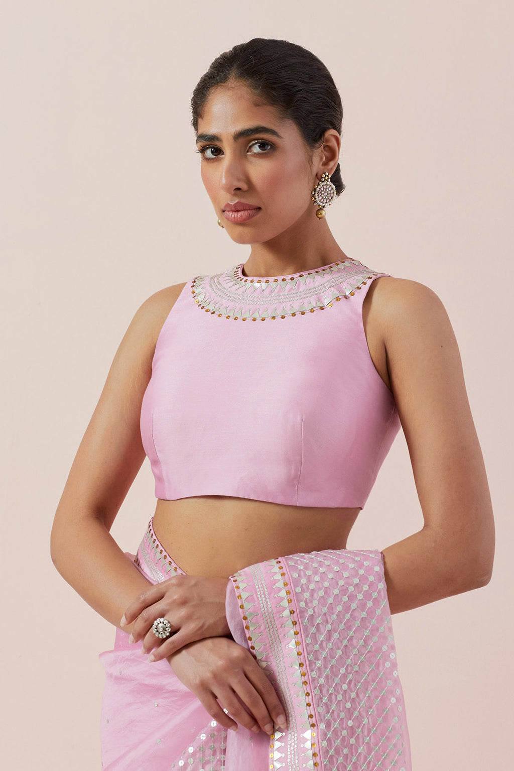 Jaal Border Saree Set