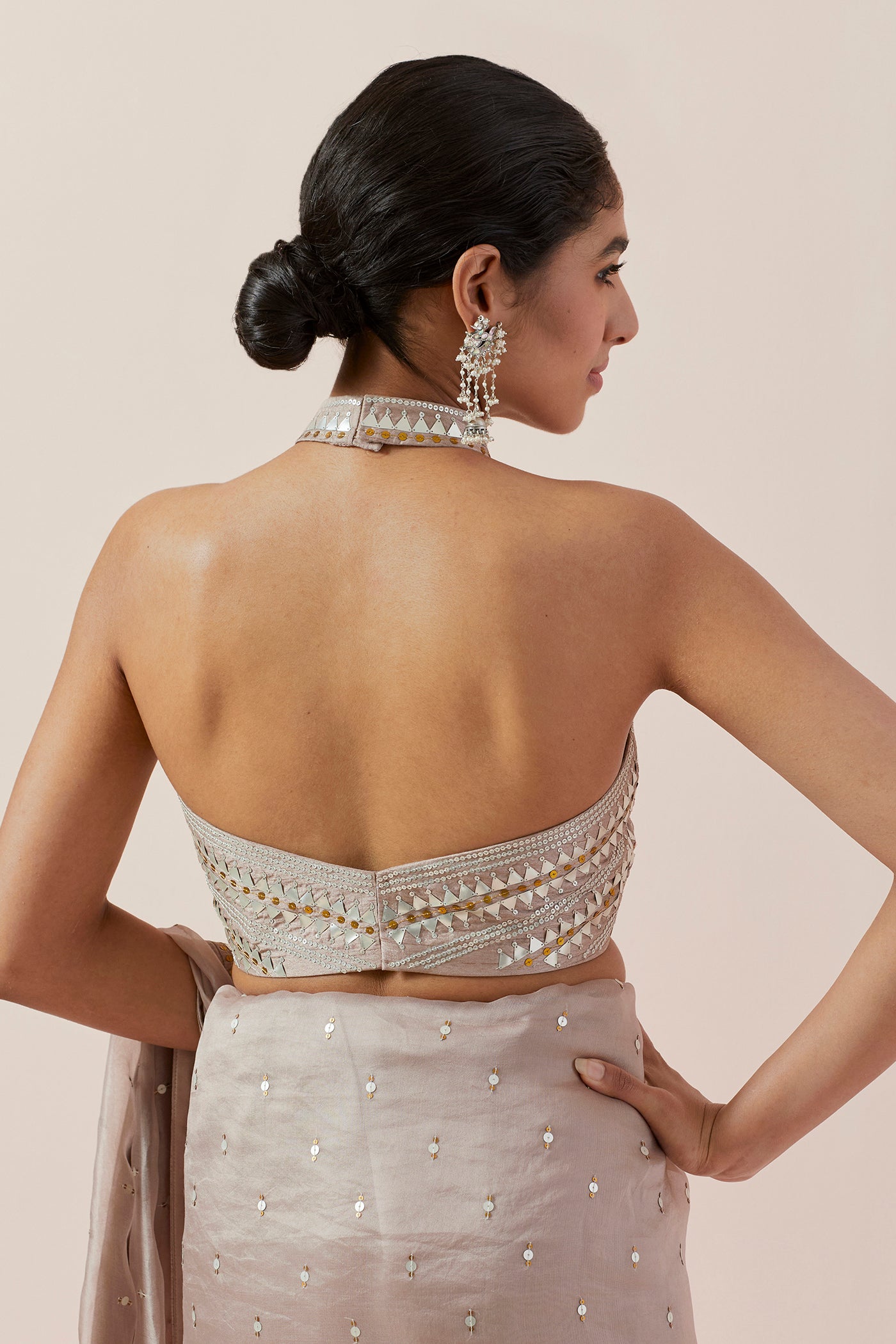 Inverted Fence Border Saree Set