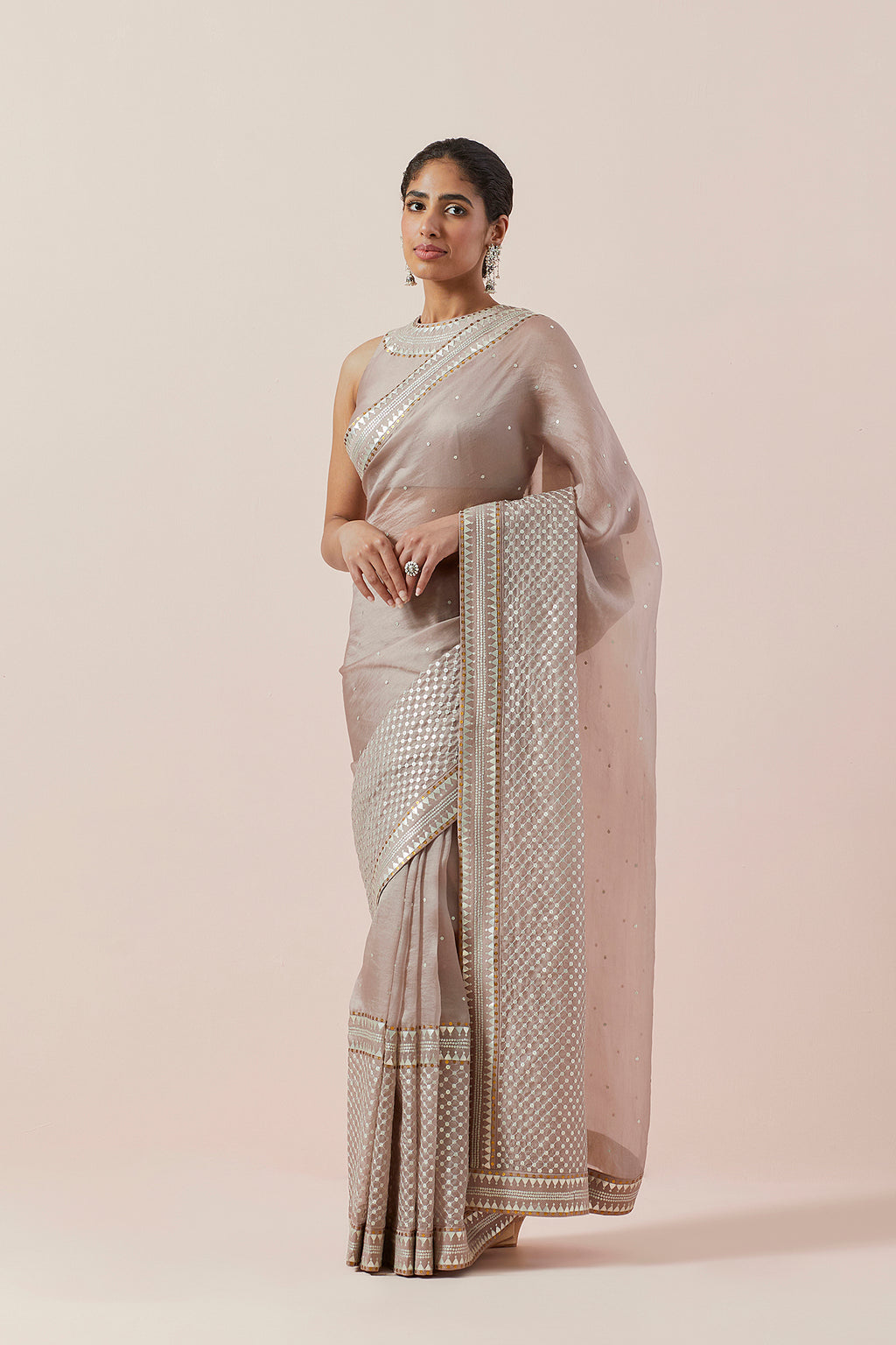 Jaal Border Saree Set