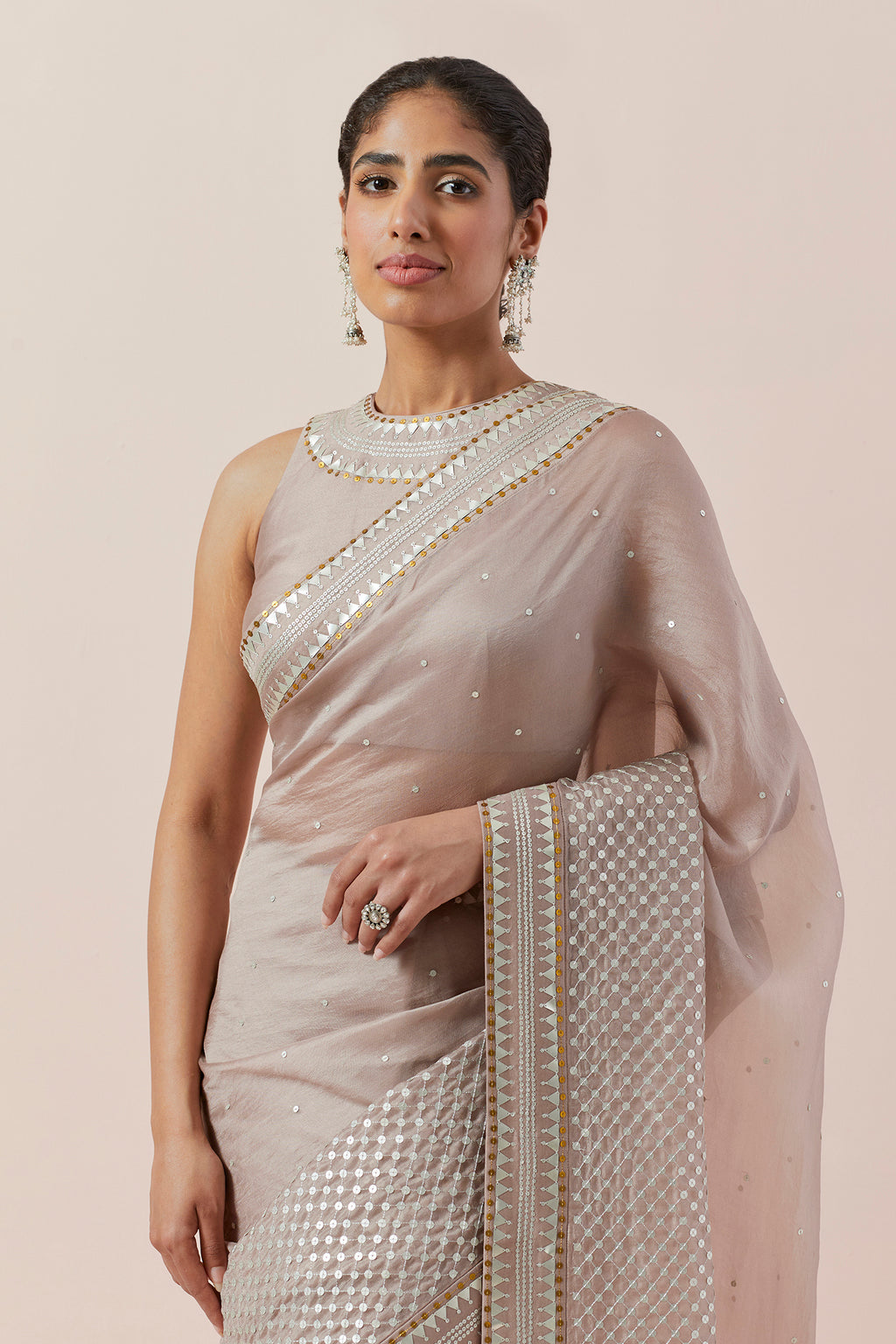 Jaal Border Saree Set
