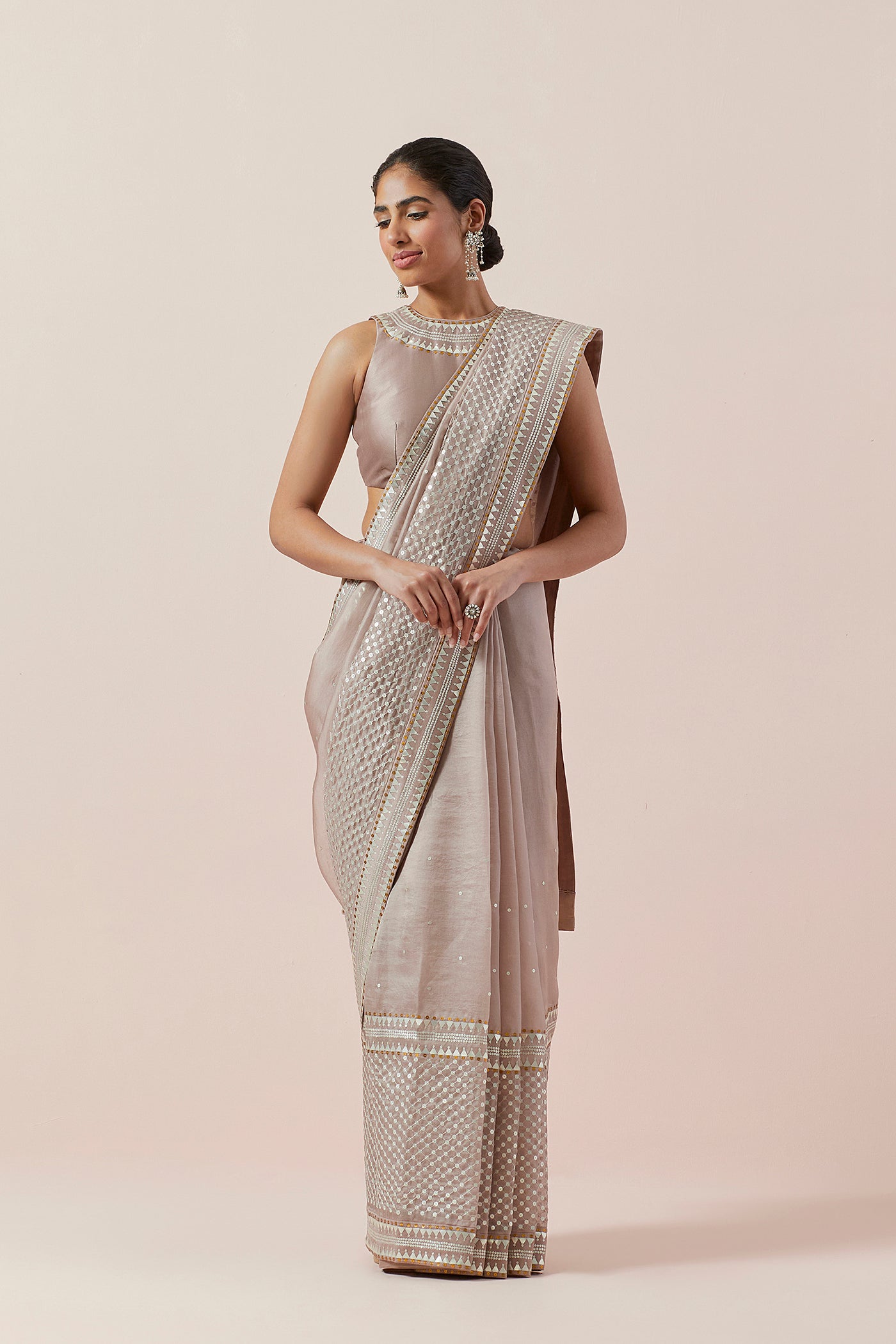Jaal Border Saree Set