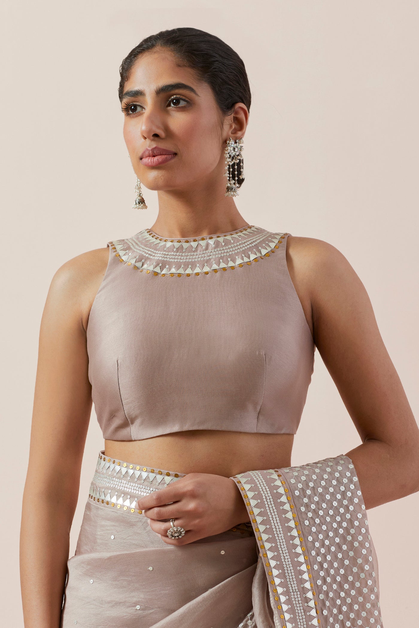 Jaal Border Saree Set