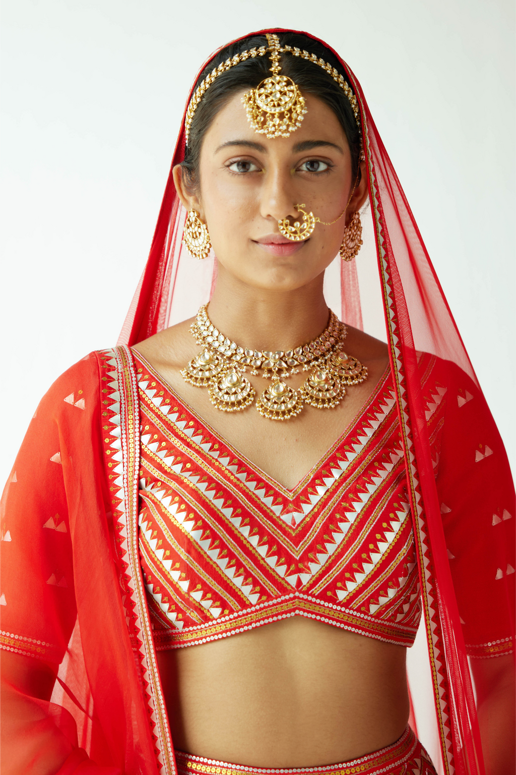 Overall Chevron Hill Motif Lehenga Set