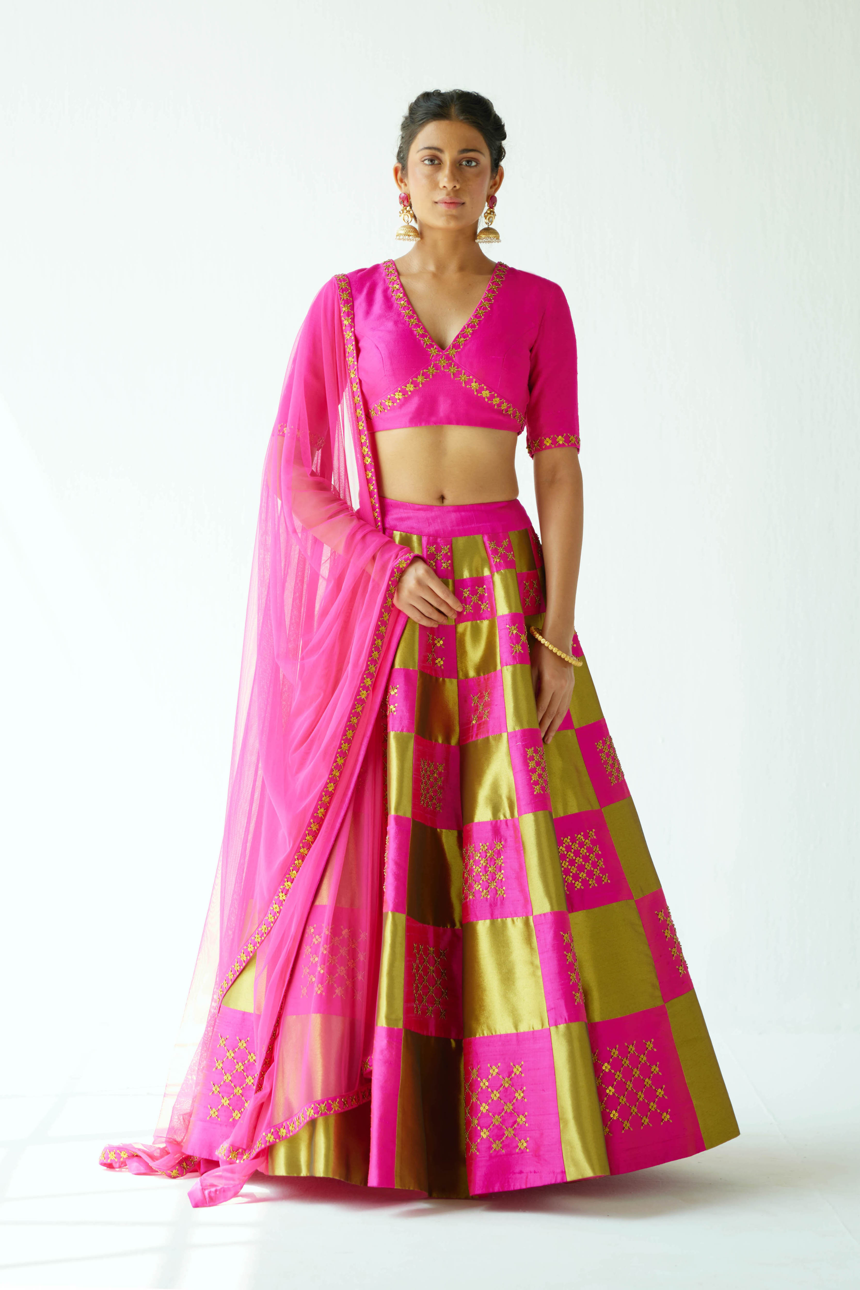 Chessboard Lehenga Set