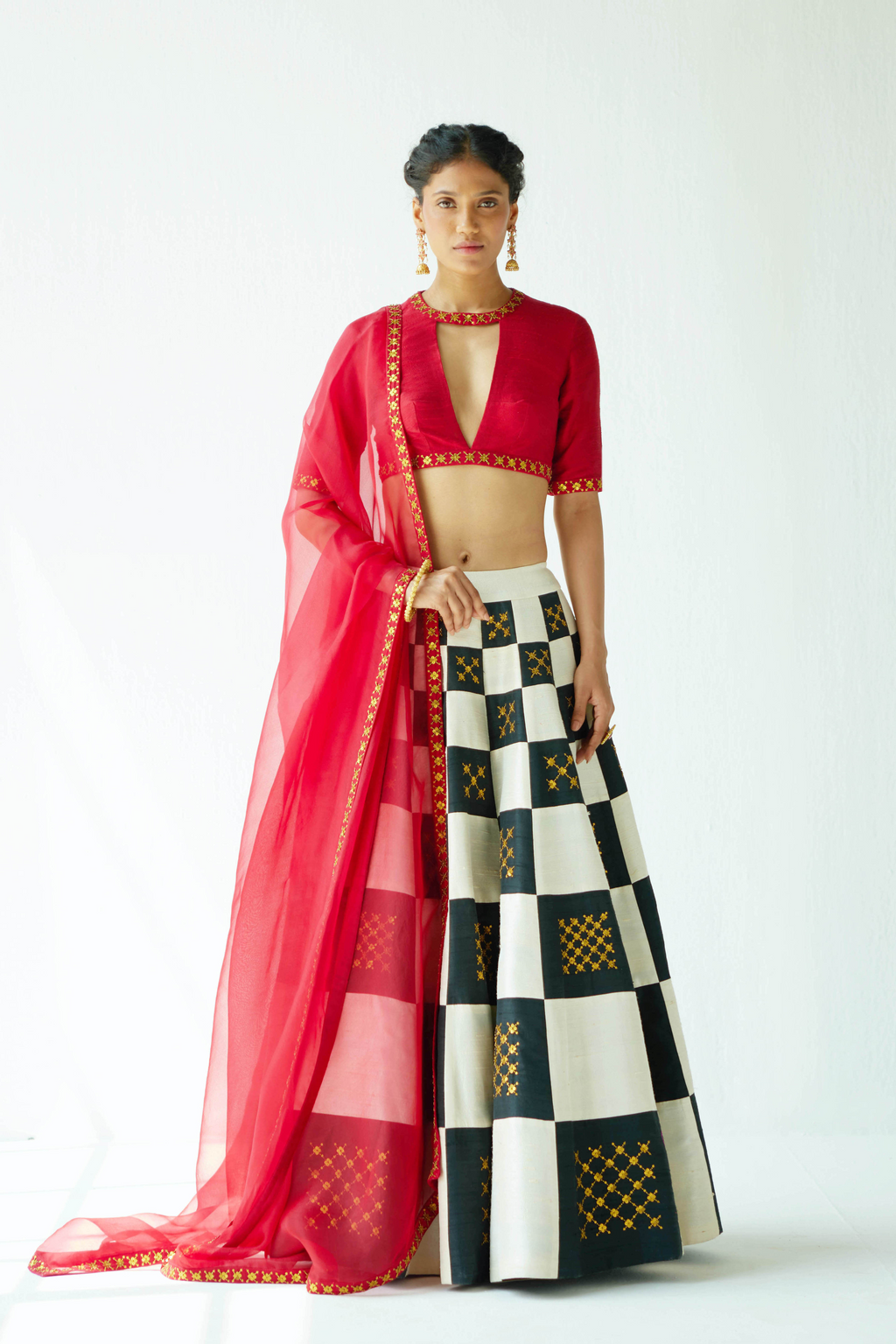 Chessboard Lehenga Set