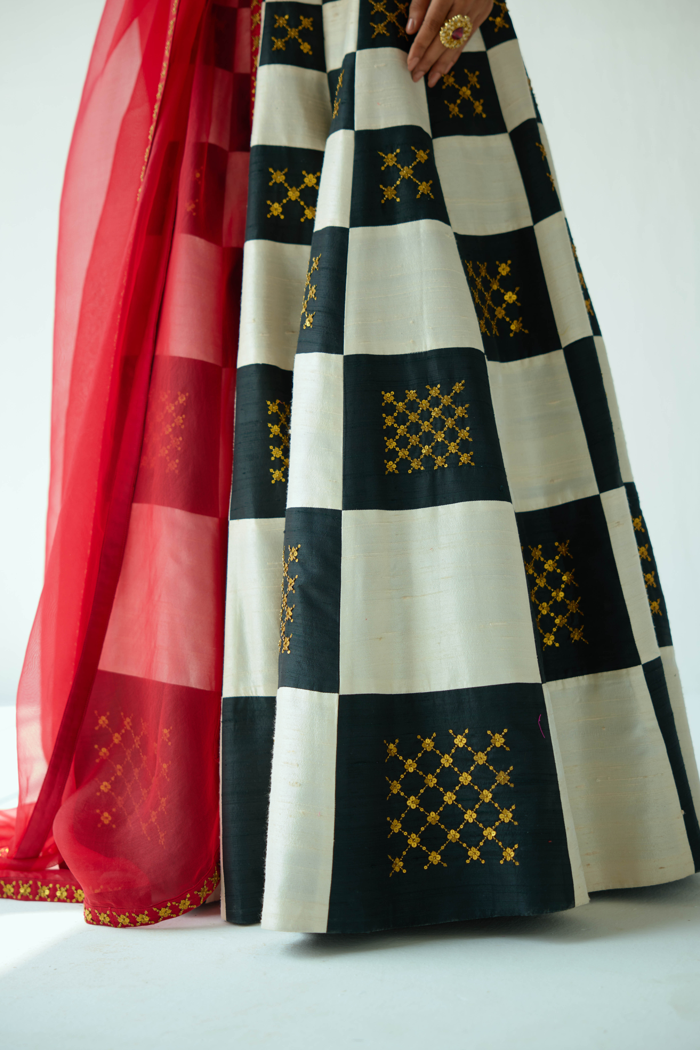 Chessboard Lehenga Set