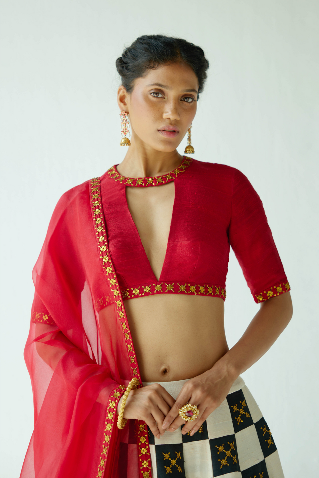 Chessboard Lehenga Set