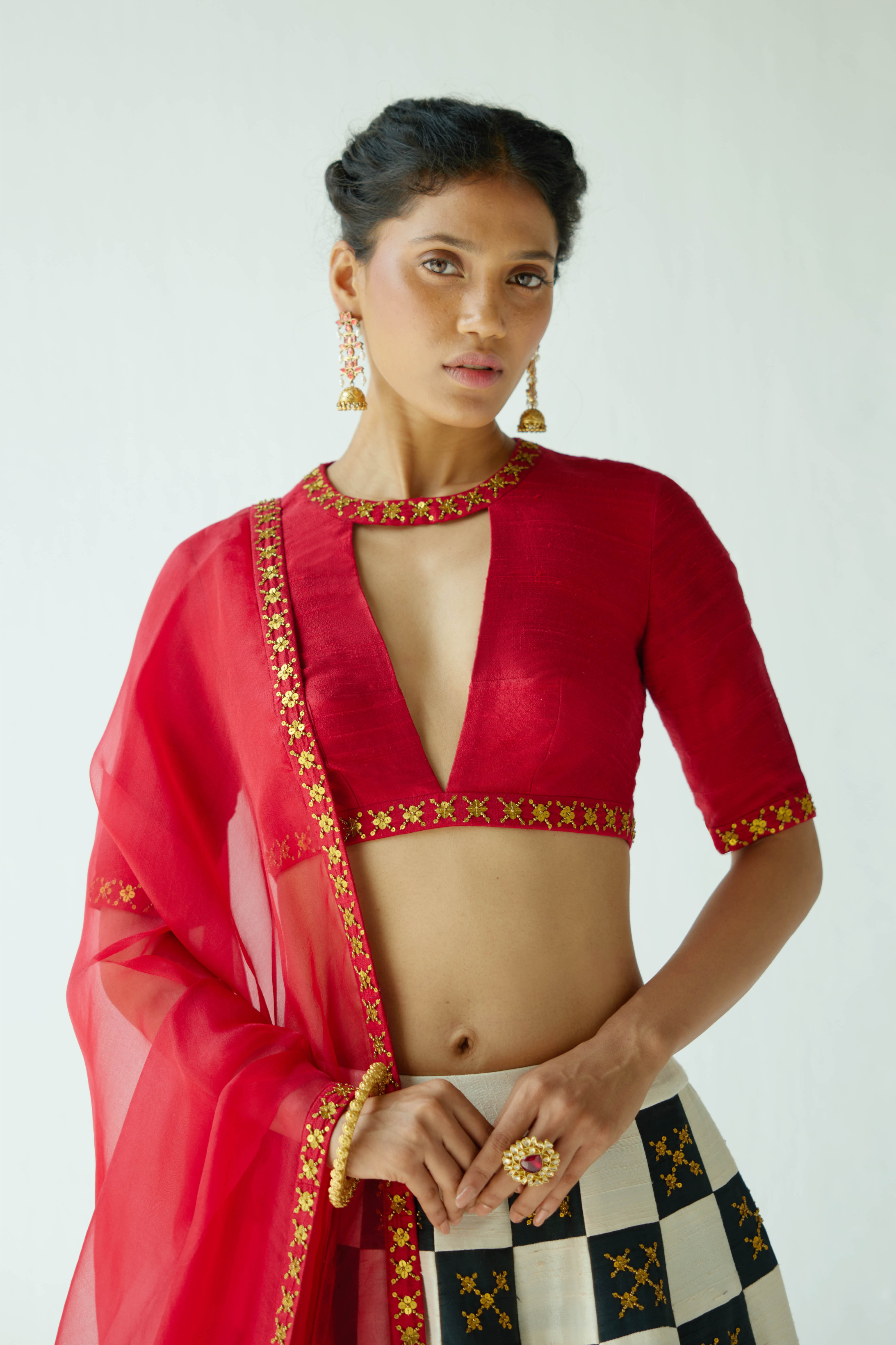 Chessboard Lehenga Set