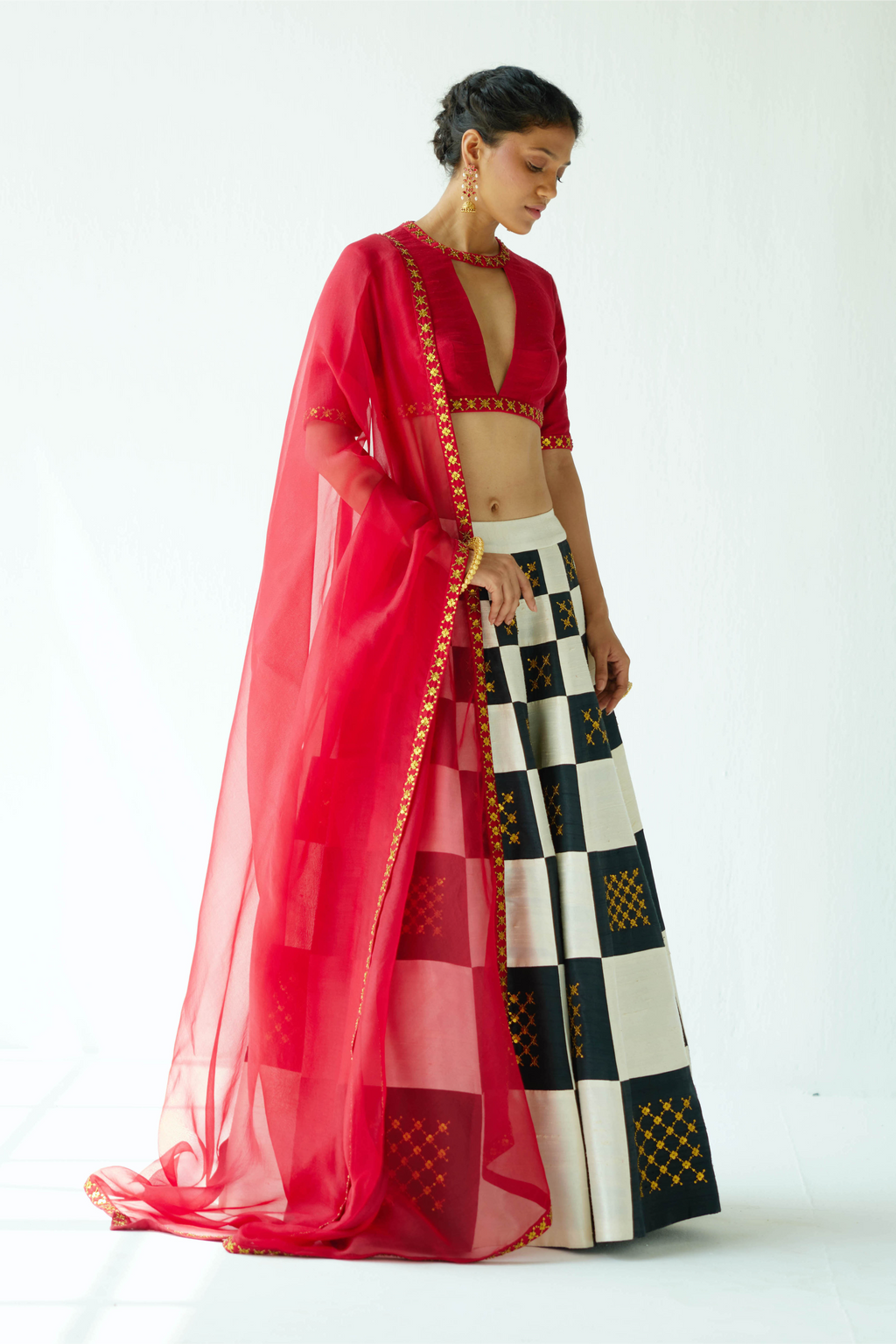 Chessboard Lehenga Set