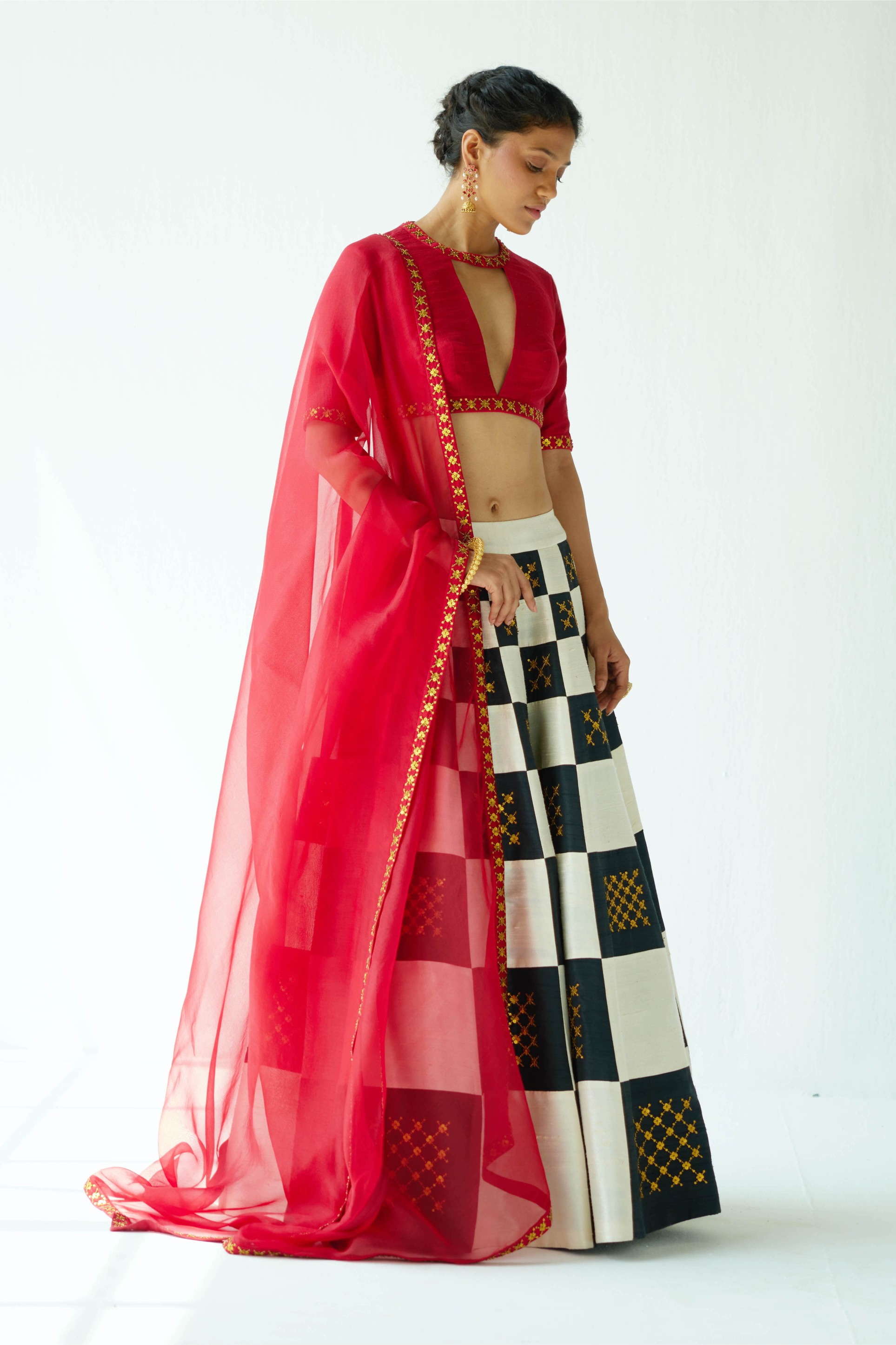 Chessboard Lehenga Set