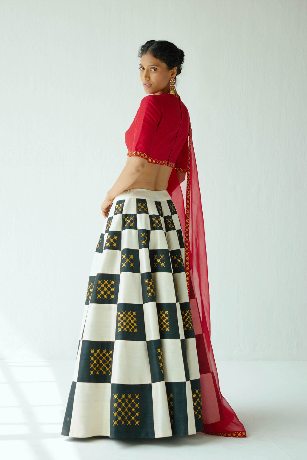 Chessboard Lehenga Set