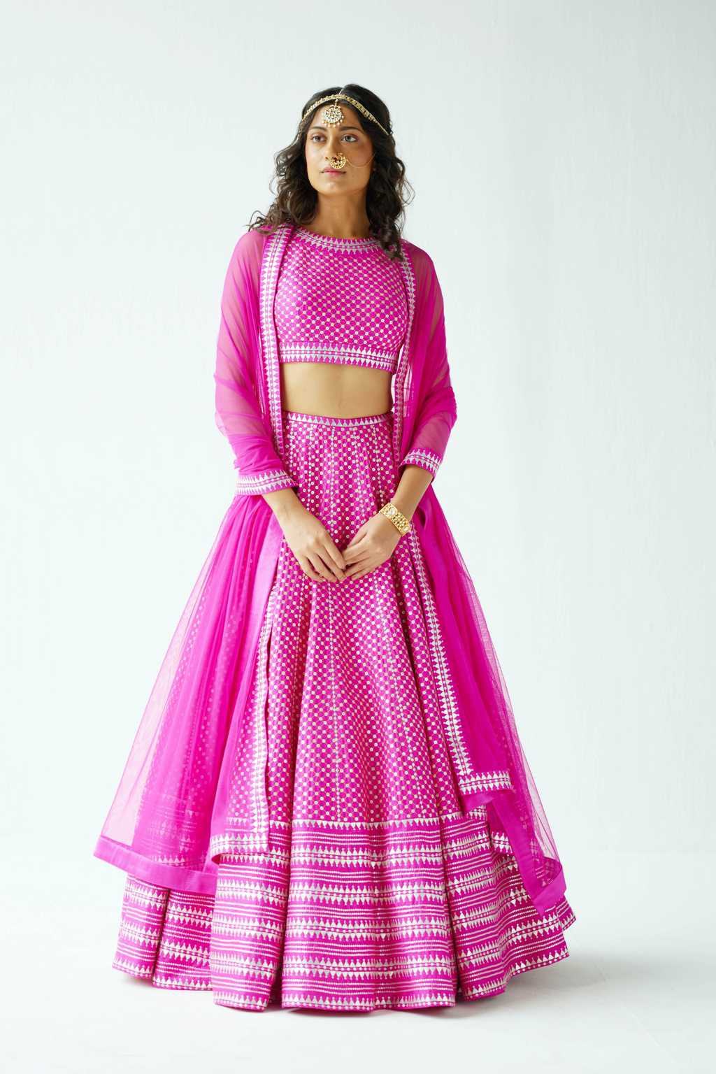 Overall Jaal Lehenga Set