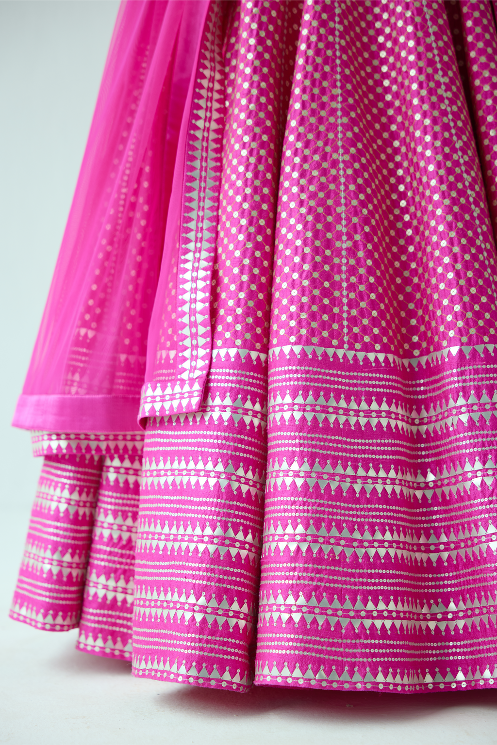 Overall Jaal Lehenga Set