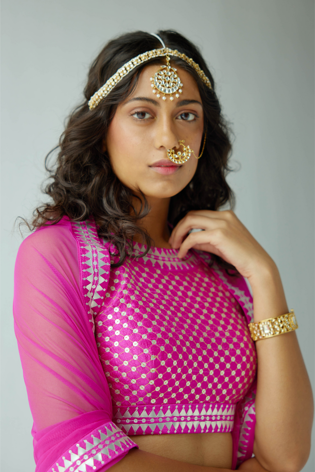 Overall Jaal Lehenga Set