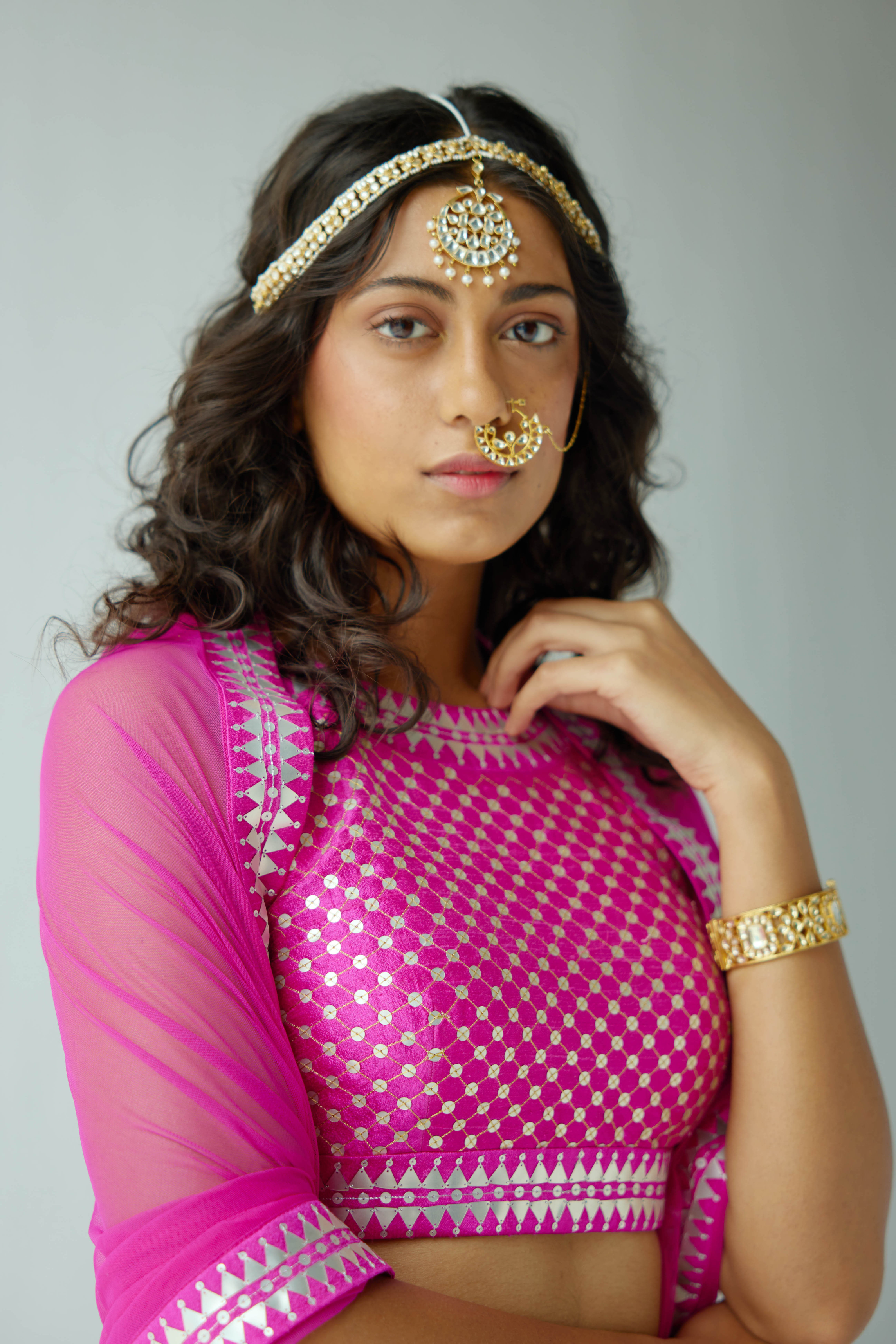 Overall Jaal Lehenga Set