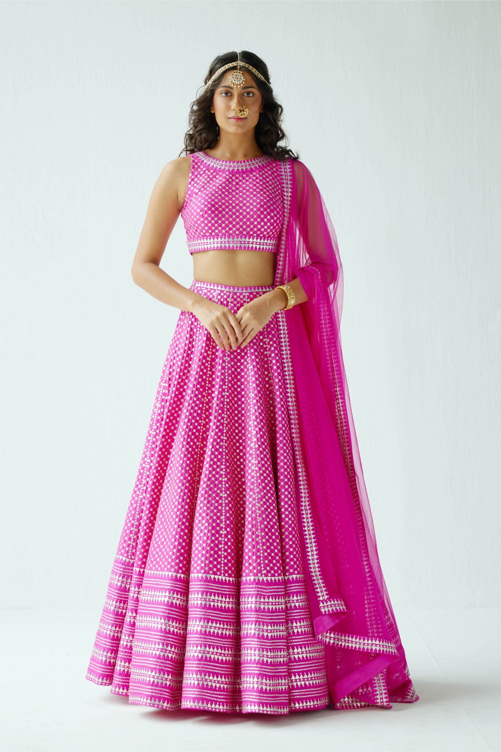 Overall Jaal Lehenga Set