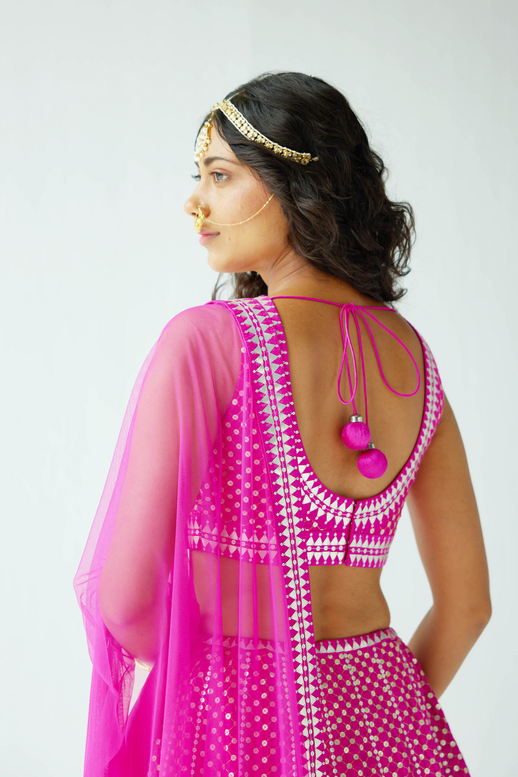 Overall Jaal Lehenga Set