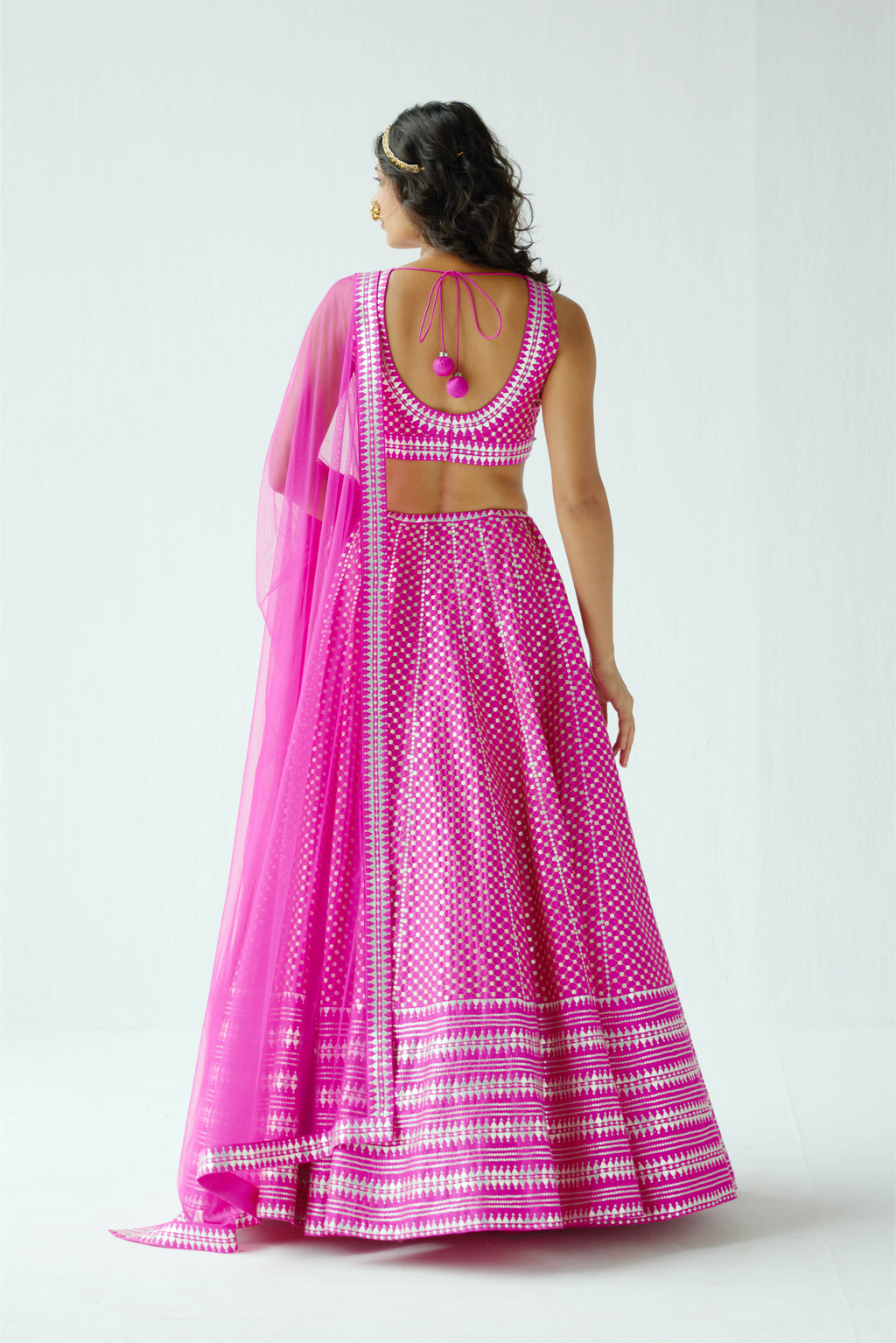 Overall Jaal Lehenga Set