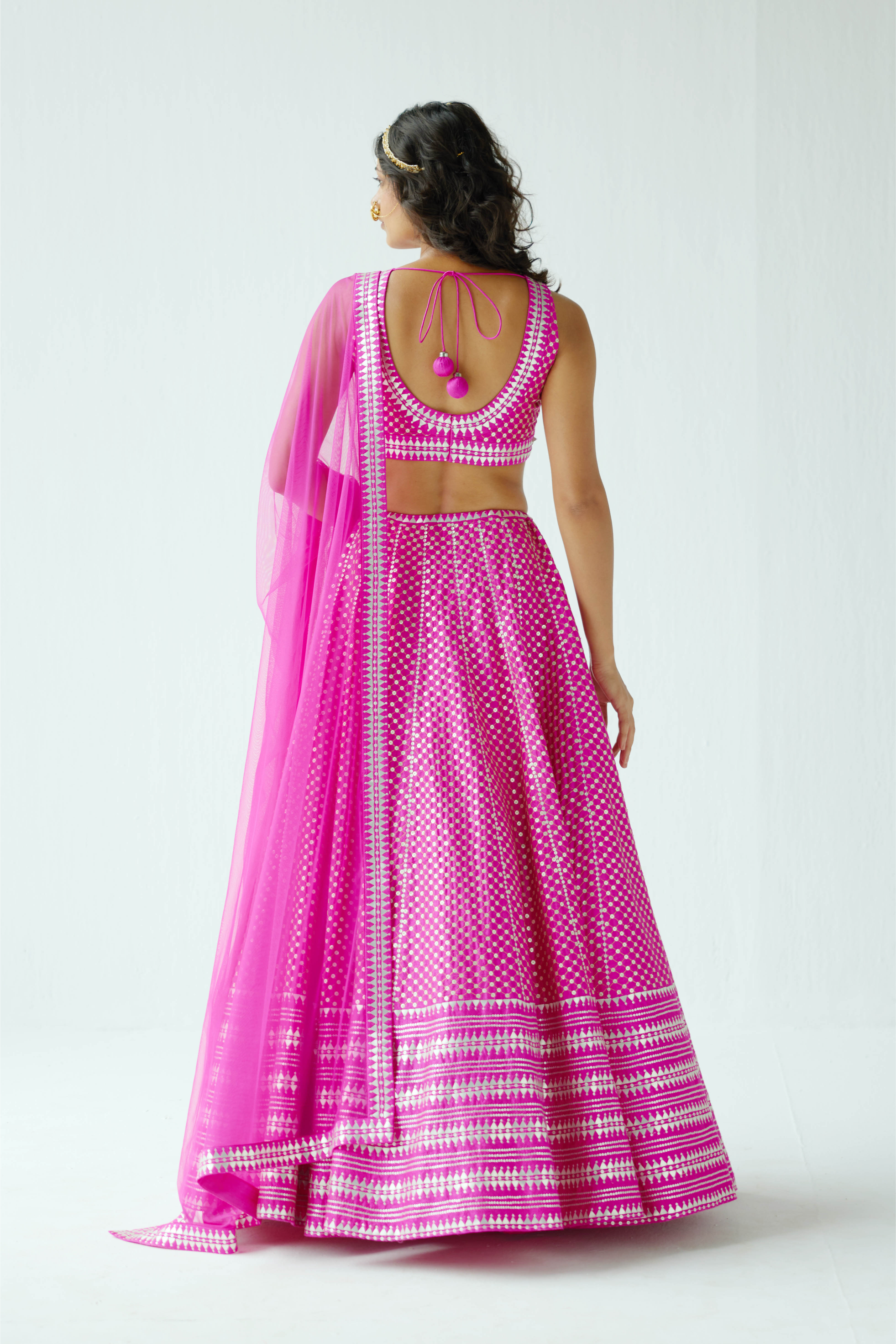 Overall Jaal Lehenga Set