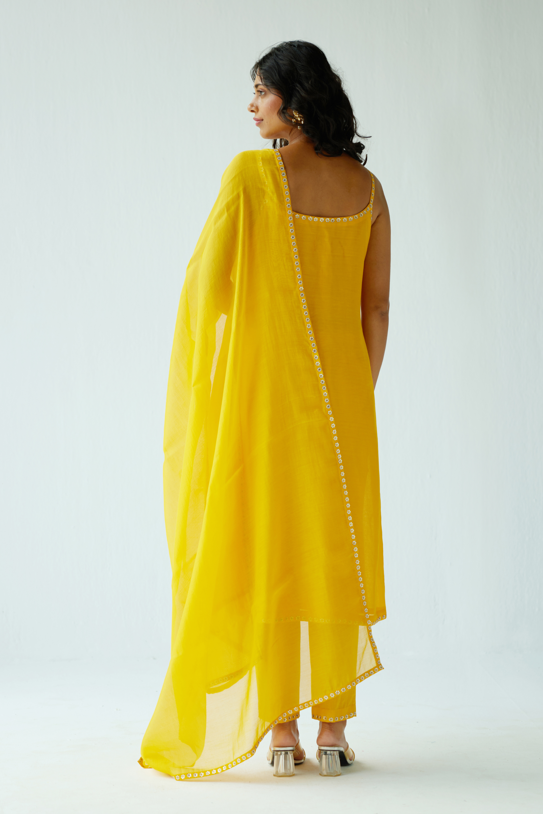 Floral Motif Strappy Kurta Set