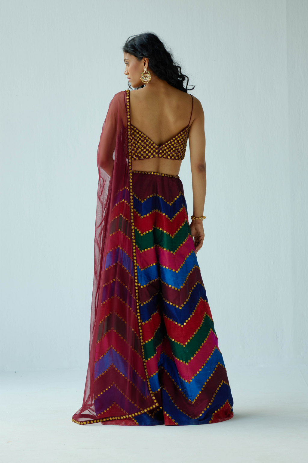 Multi-Coloured Chevron Palazzo Set