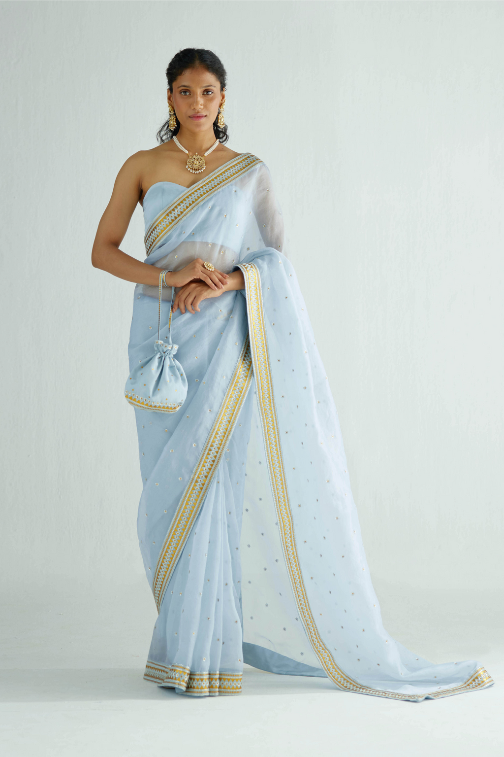 Mirrored Pyramids Border Saree Set