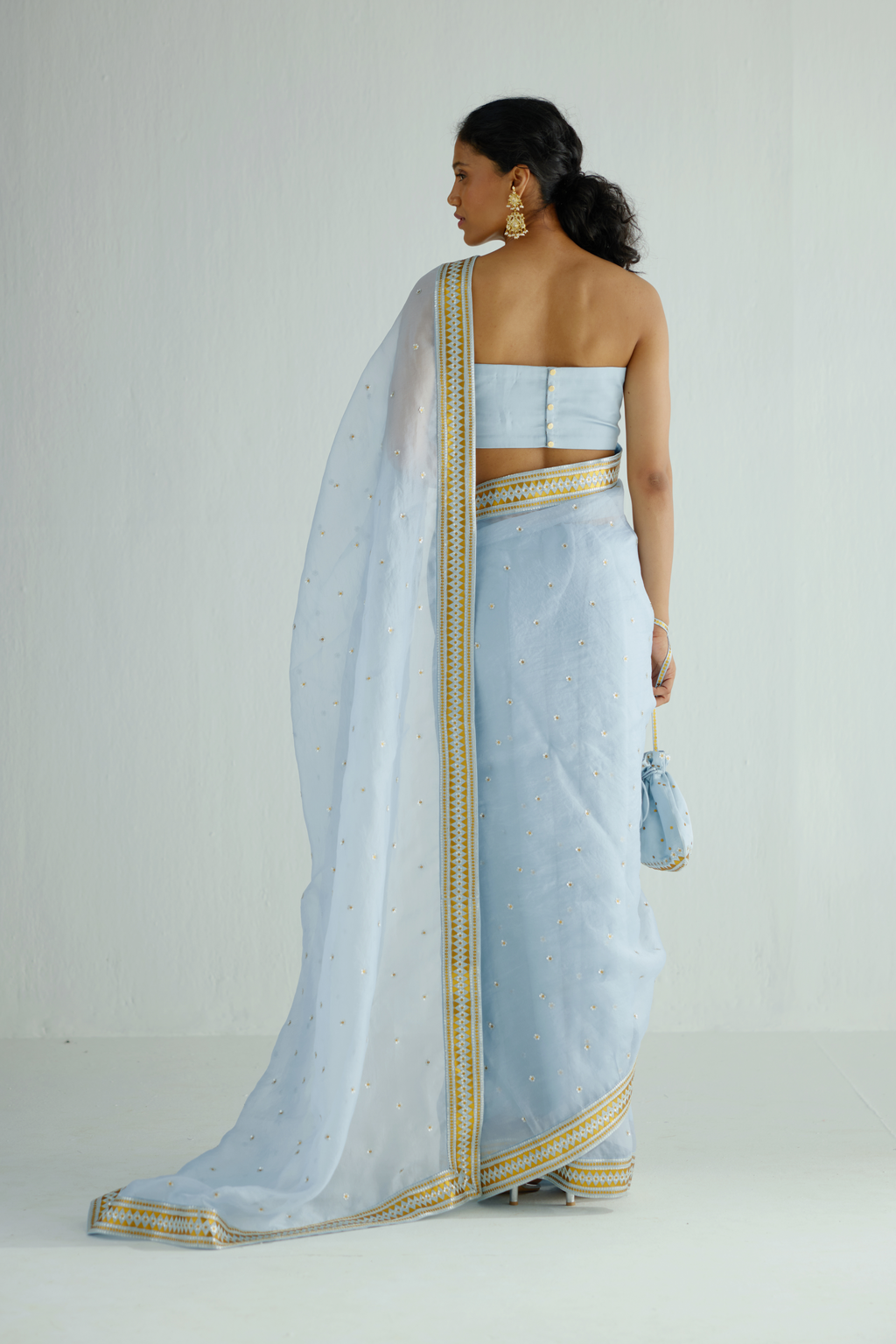 Mirrored Pyramids Border Saree Set