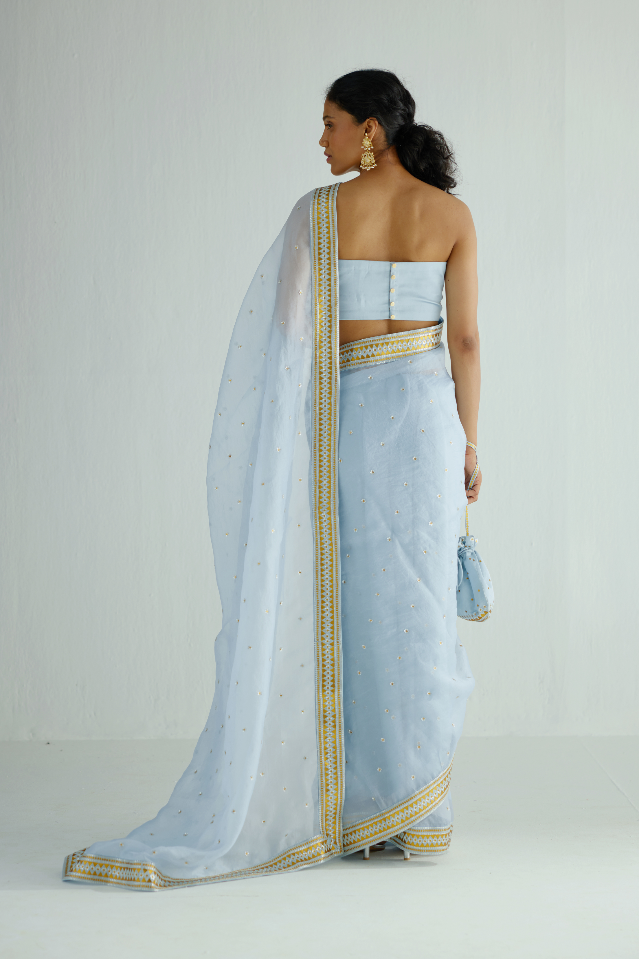 Mirrored Pyramids Border Saree Set