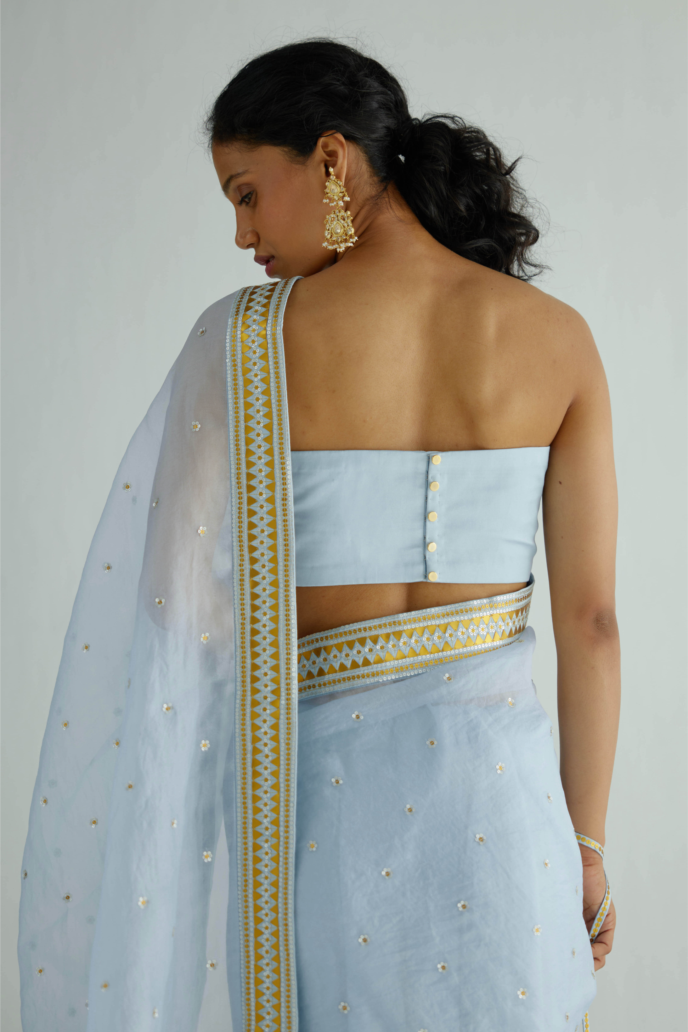 Mirrored Pyramids Border Saree Set