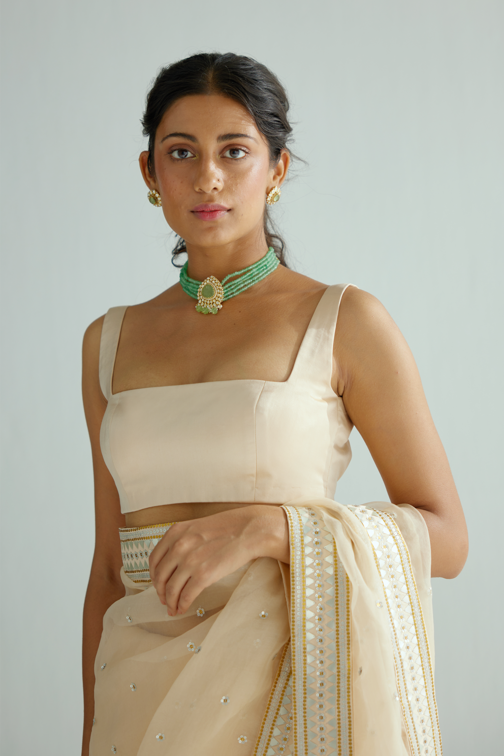 Mirrored Pyramids Border Saree Set