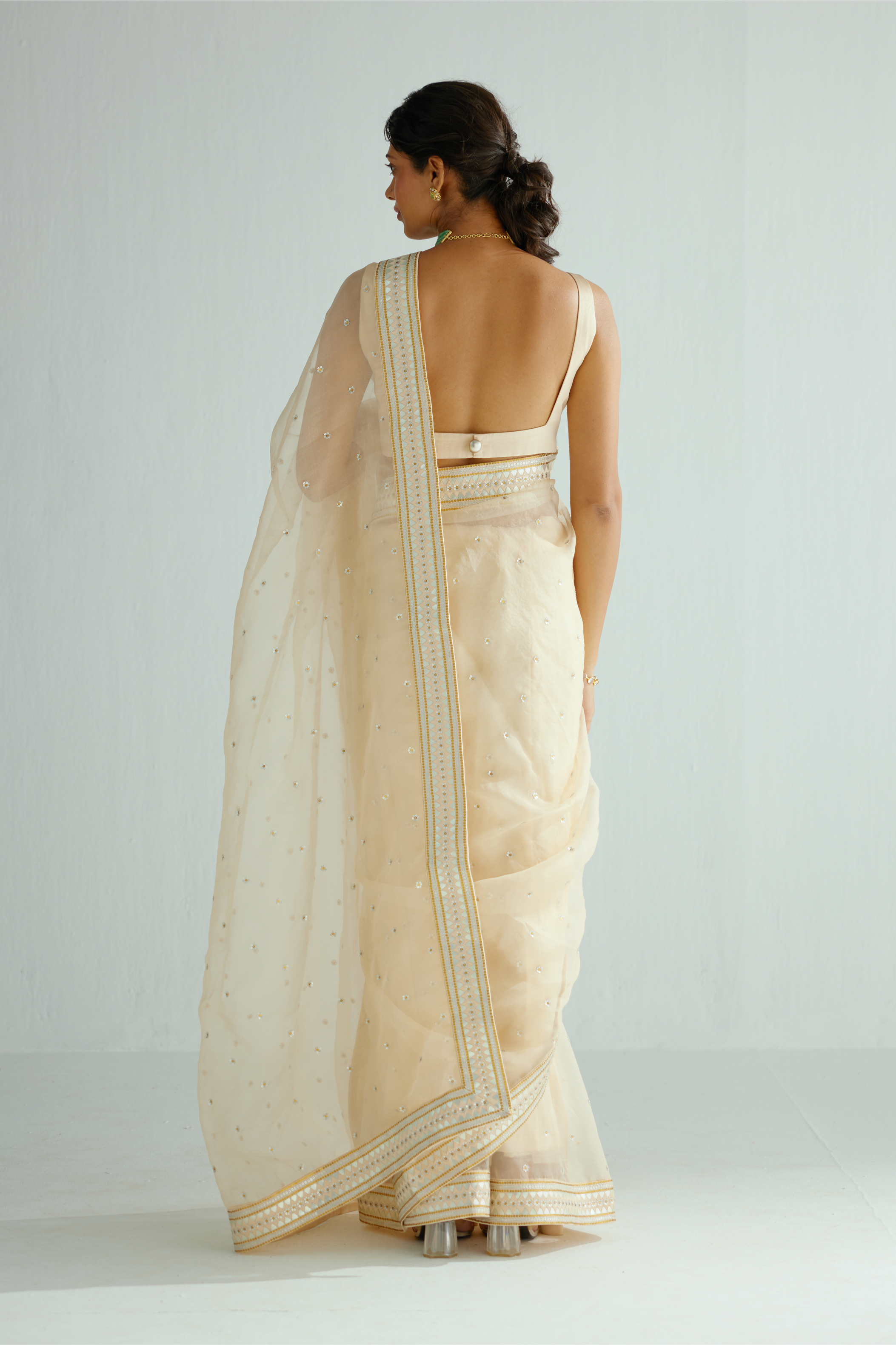 Mirrored Pyramids Border Saree Set