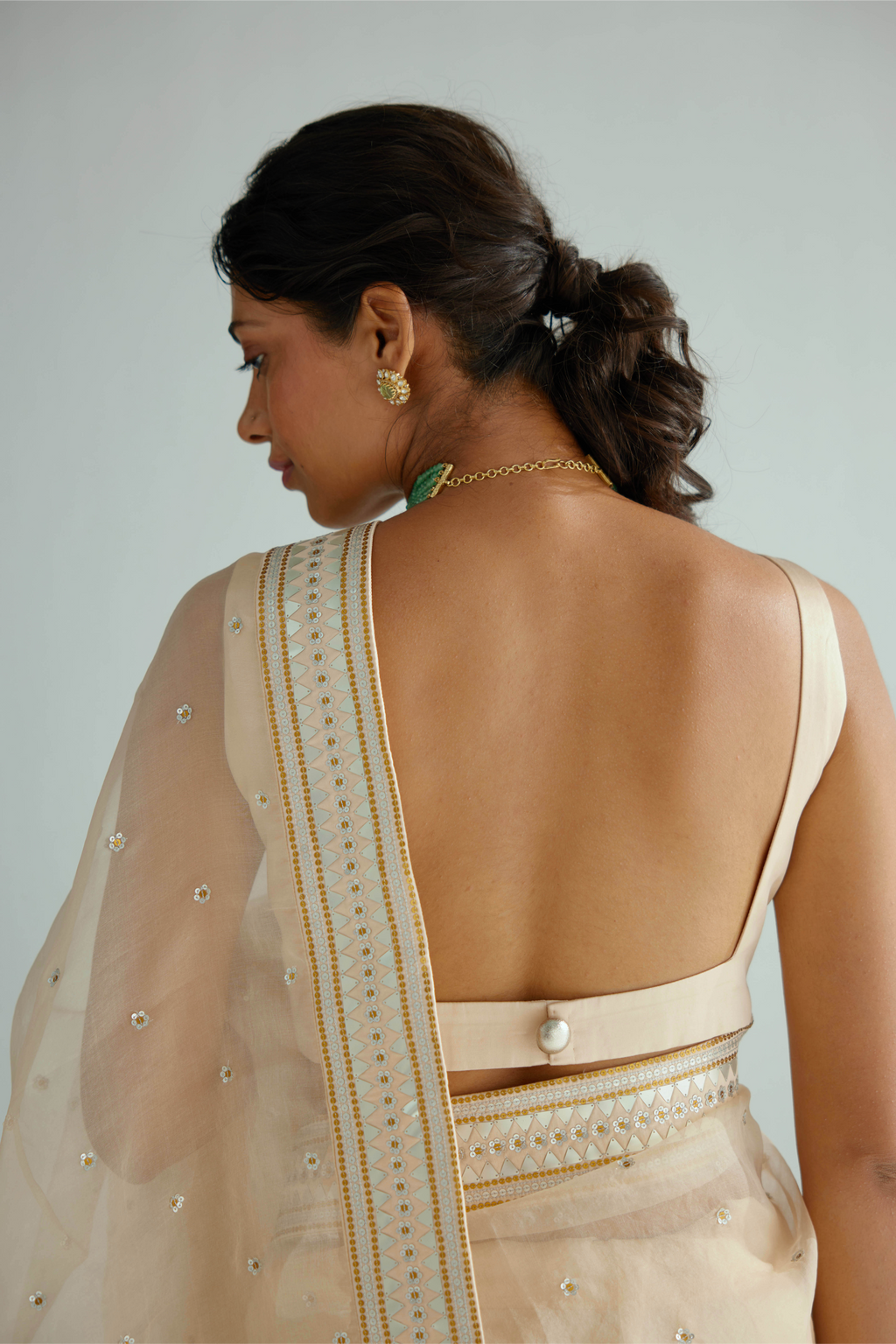 Mirrored Pyramids Border Saree Set