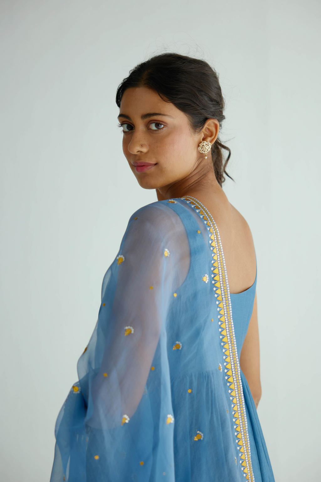 Chaandbali Motif Dupatta And Anarkali Set