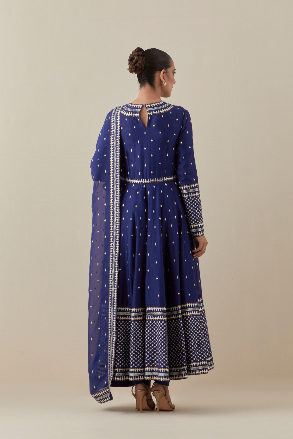 Jaal Border Anarkali Set