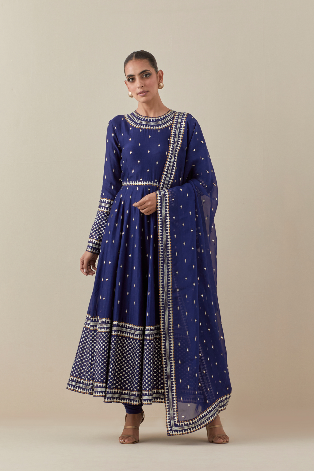 Jaal Border Anarkali Set