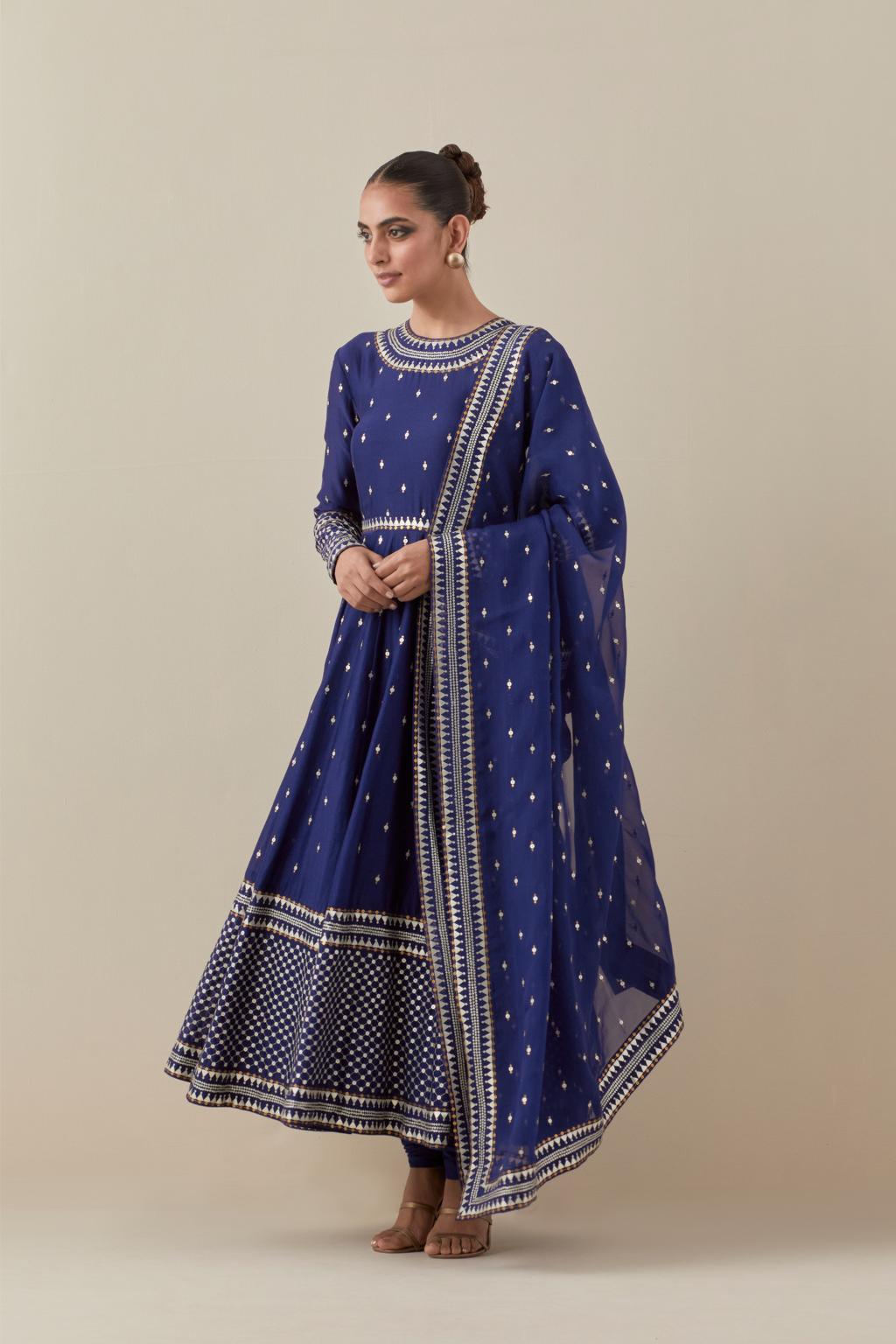 Jaal Border Anarkali Set